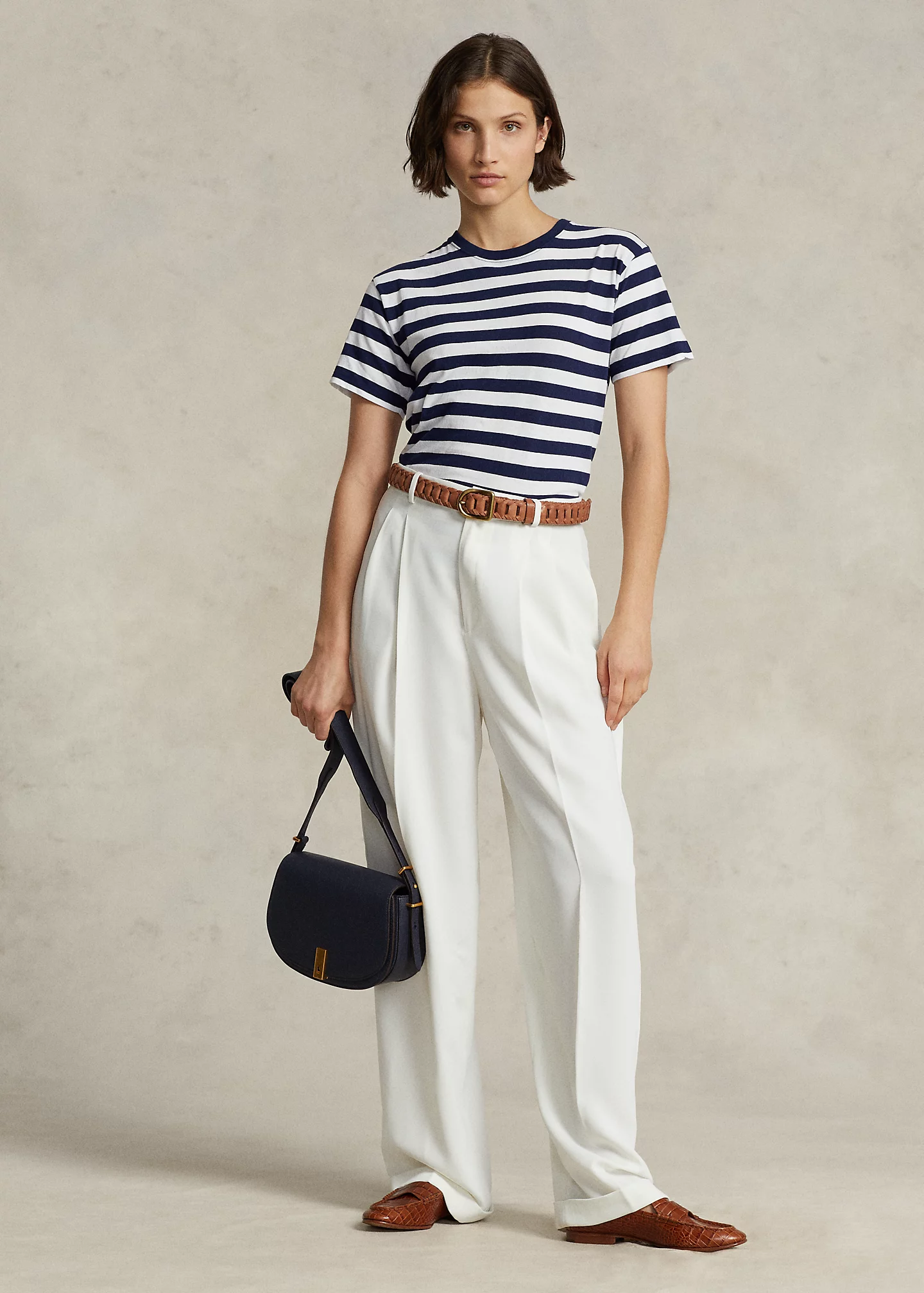 Striped Cotton Jersey Crewneck Tee