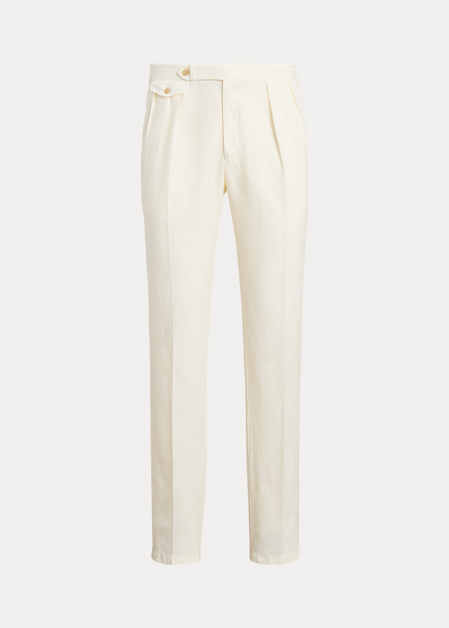 Pleated Cotton-Linen Suit Trouser