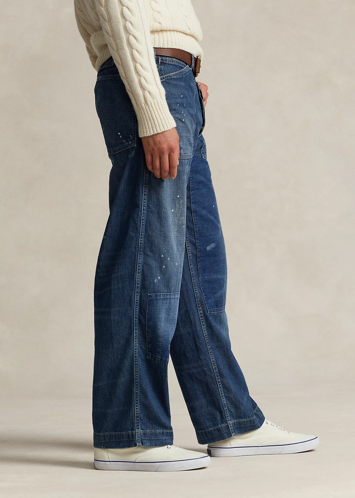 Relaxed Fit Distressed Jean