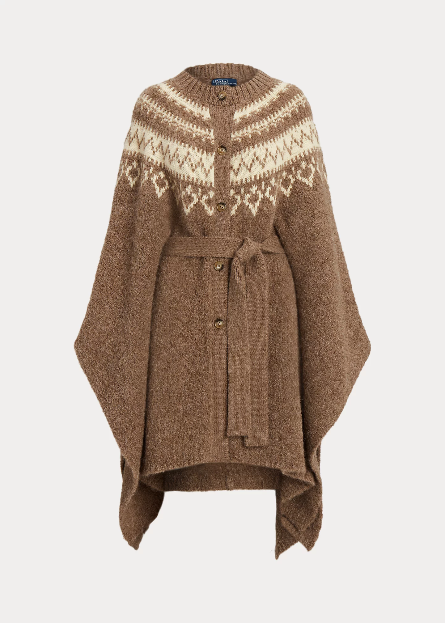 Fair Isle Wool-Blend Cape Cardigan