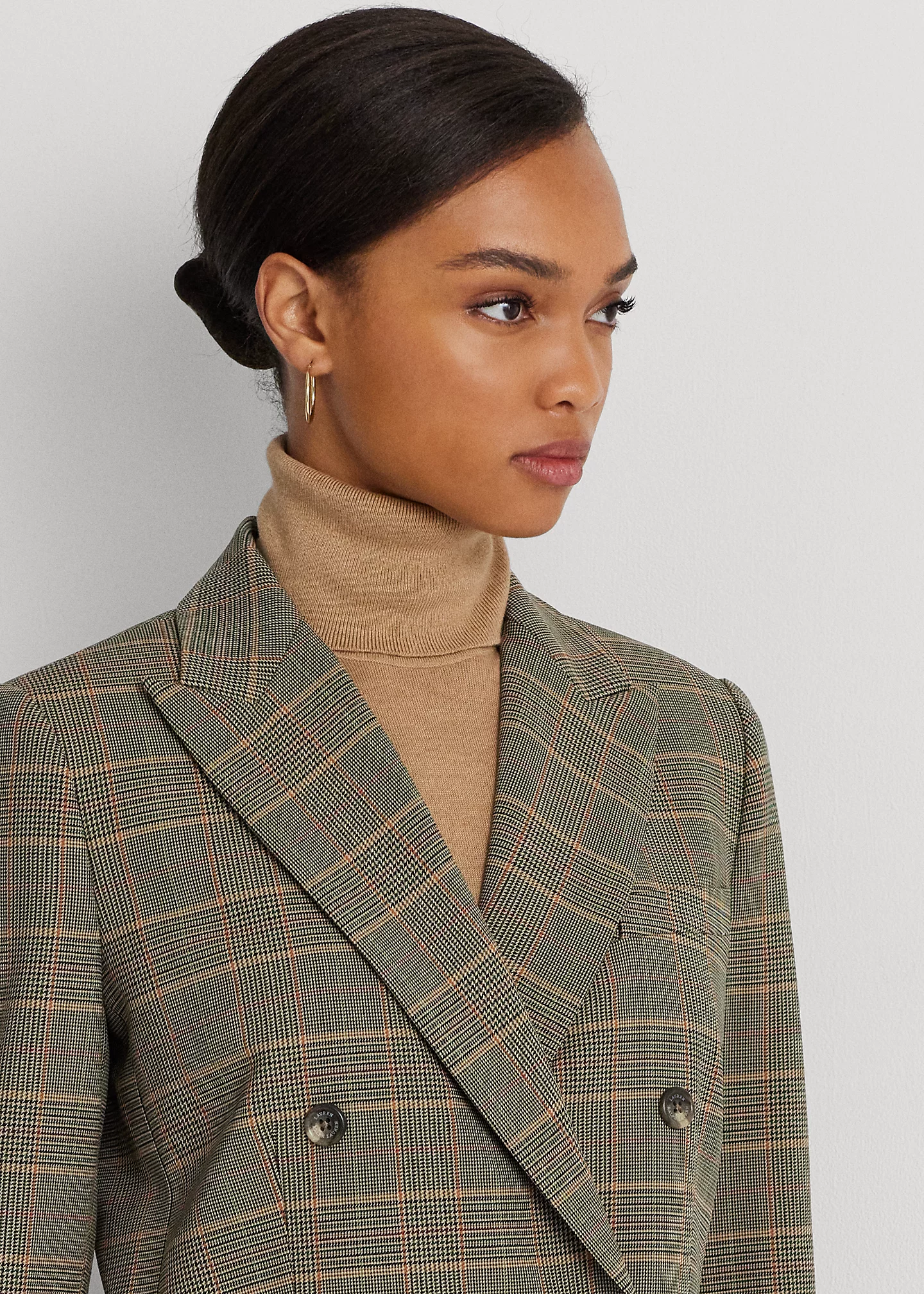 Checked Plaid Wool-Blend Twill Dress