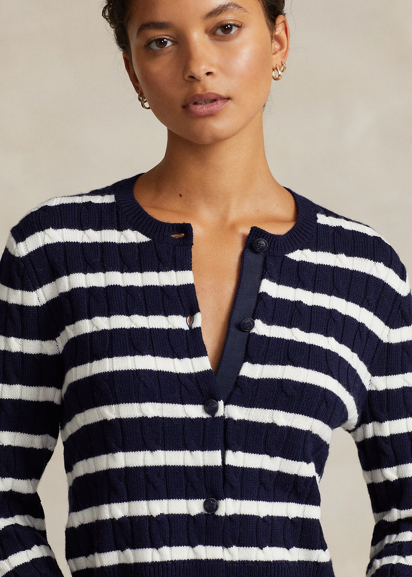 Cropped Cable-Knit Wool-Blend Cardigan