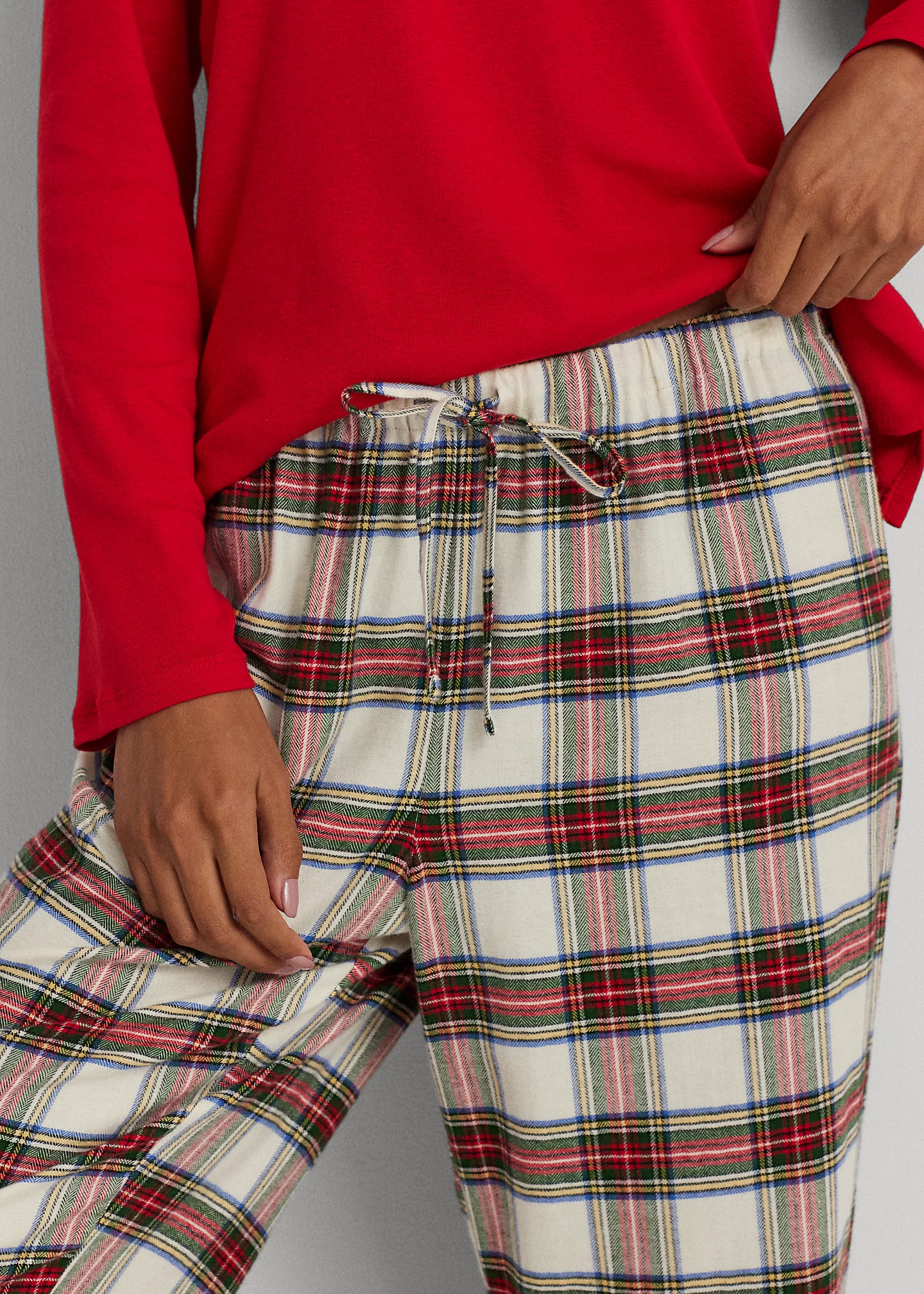 Plaid Brushed Twill & Jersey Pajama Set