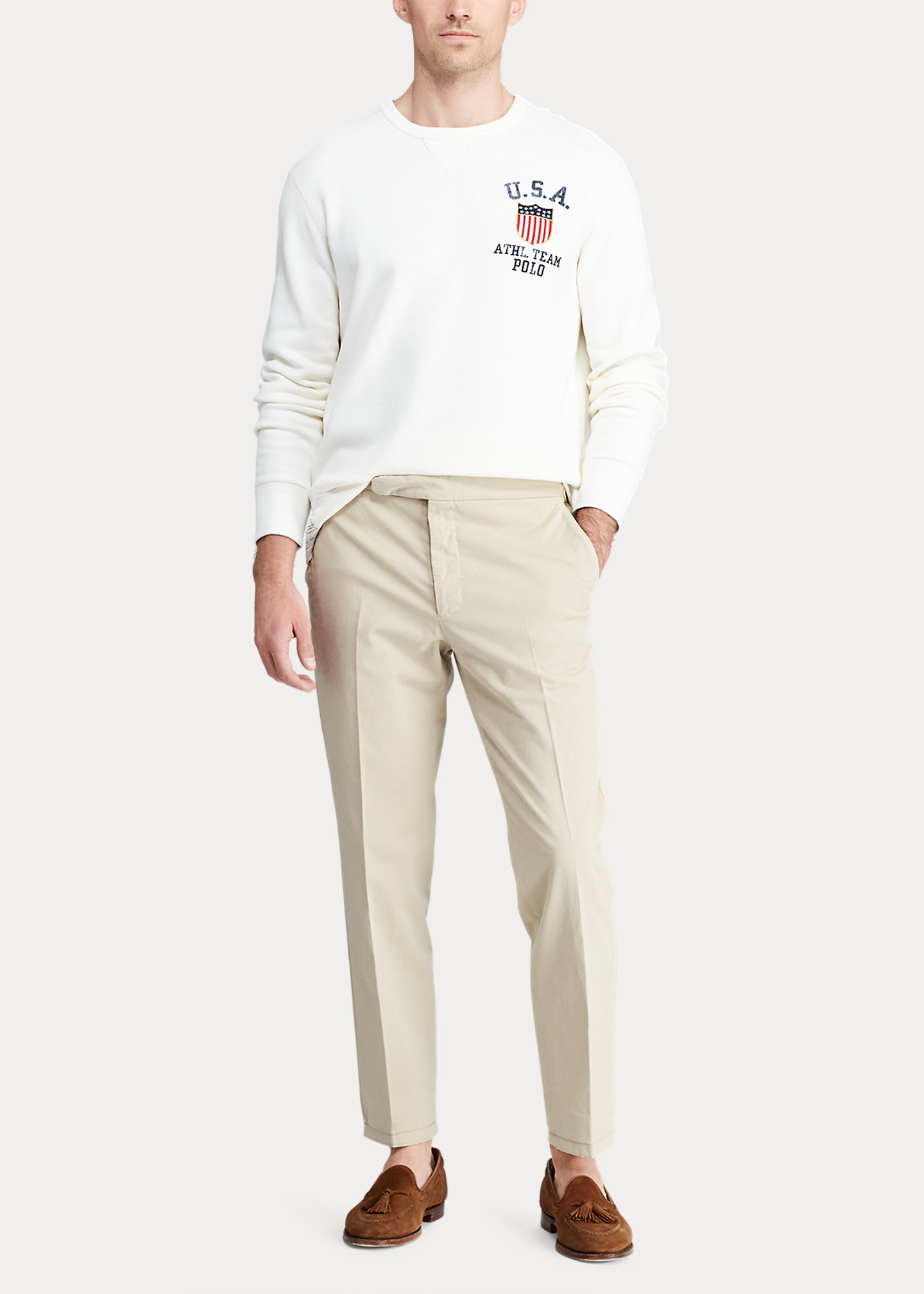 Garment-Dyed Stretch Chino Suit Trouser