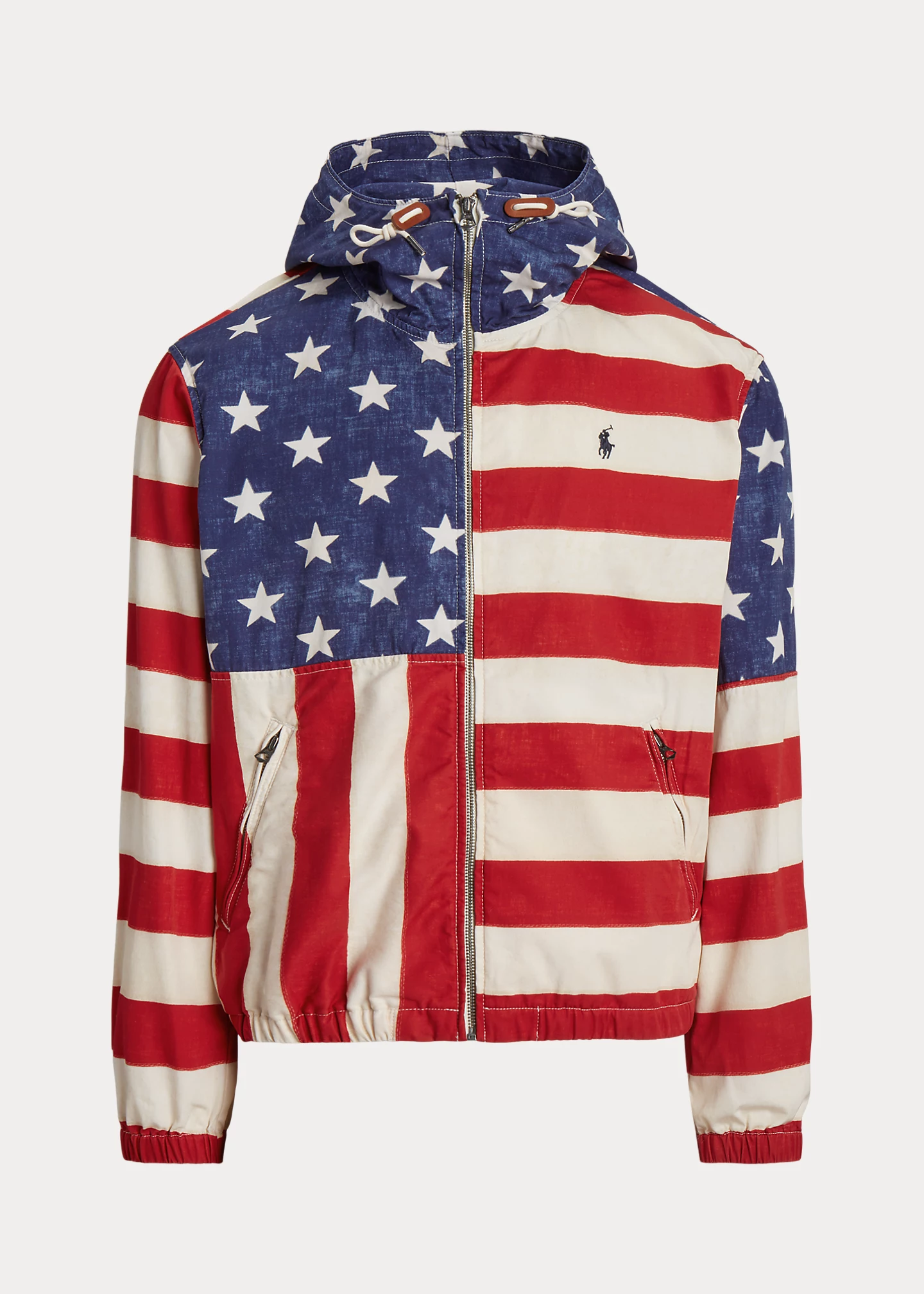 Flag-Print Hooded Jacket