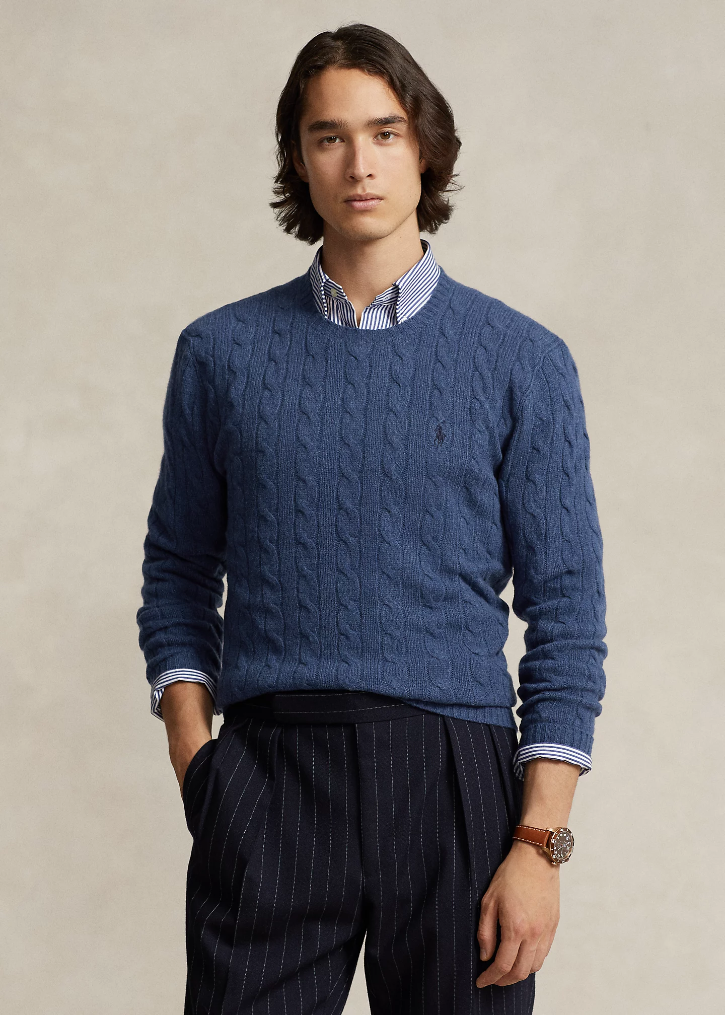 Cable-Knit Wool-Cashmere Sweater