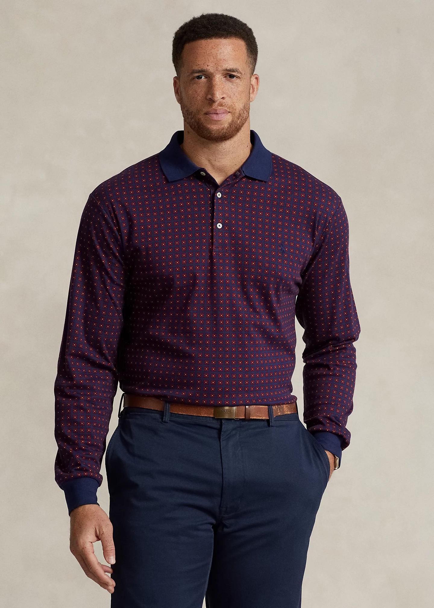 Soft Cotton Long-Sleeve Polo Shirt