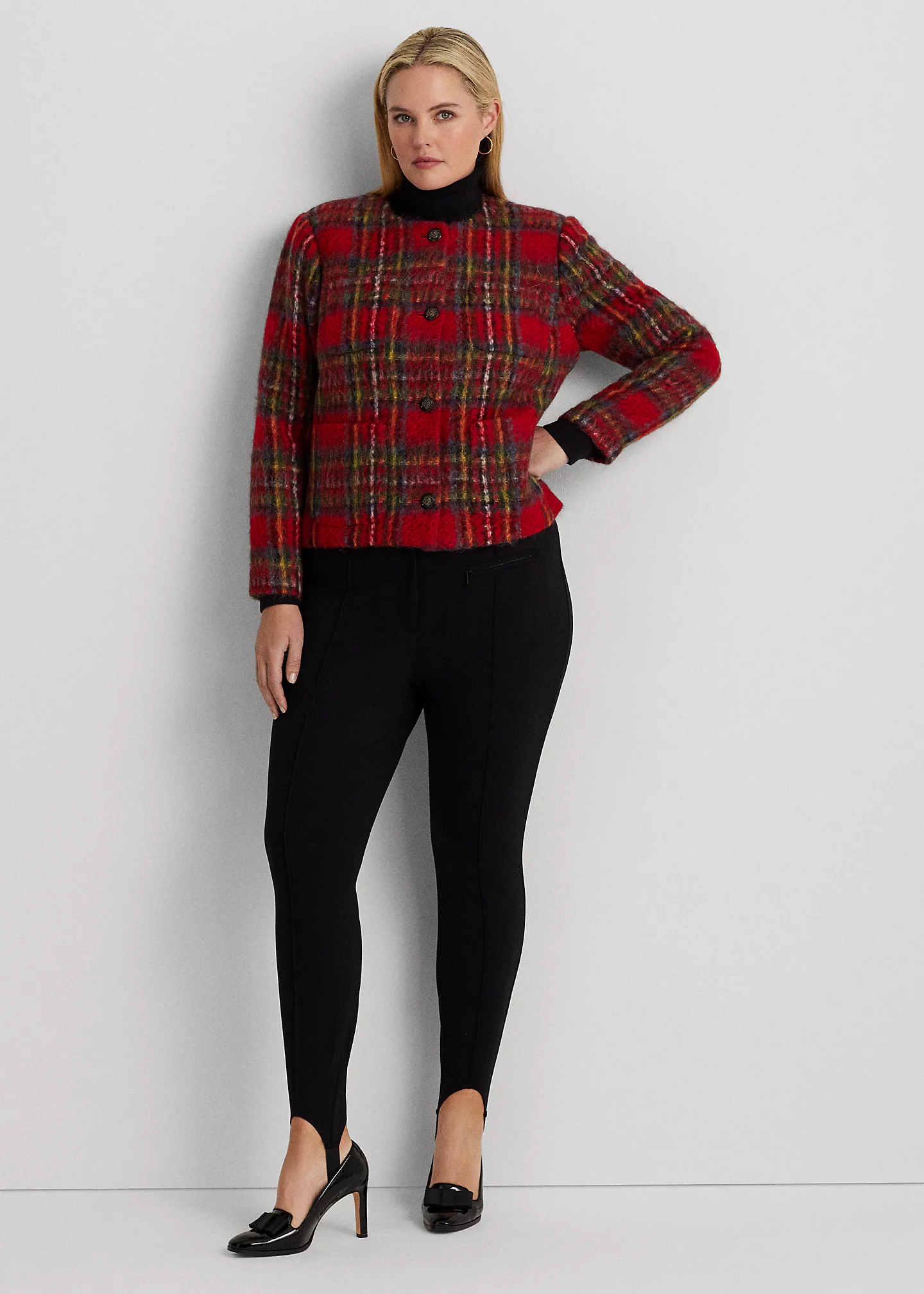 Plaid Mohair Cropped Jacket