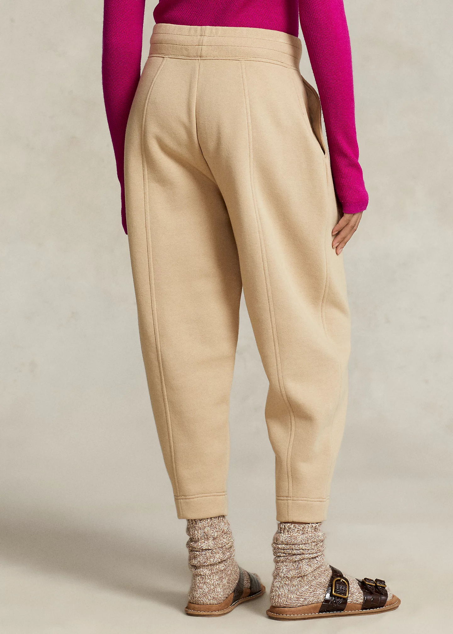 Cotton-Blend-Fleece Carrot Sweatpant