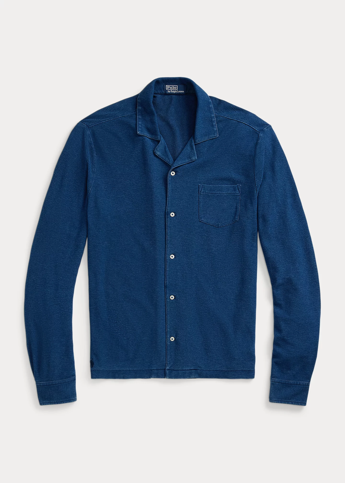 Indigo-Dyed Mesh Camp Shirt