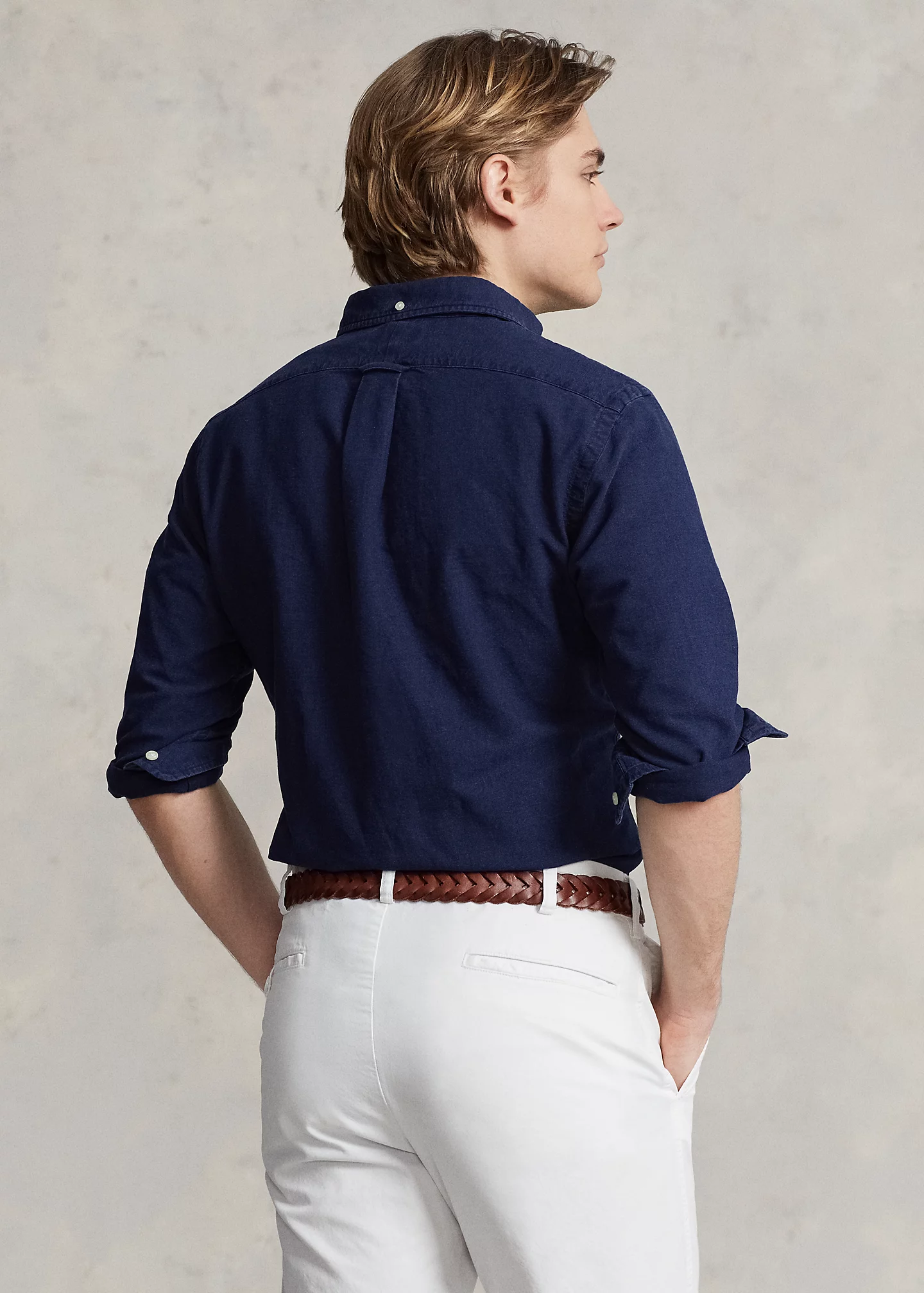 Classic Fit Indigo Oxford Popover Shirt