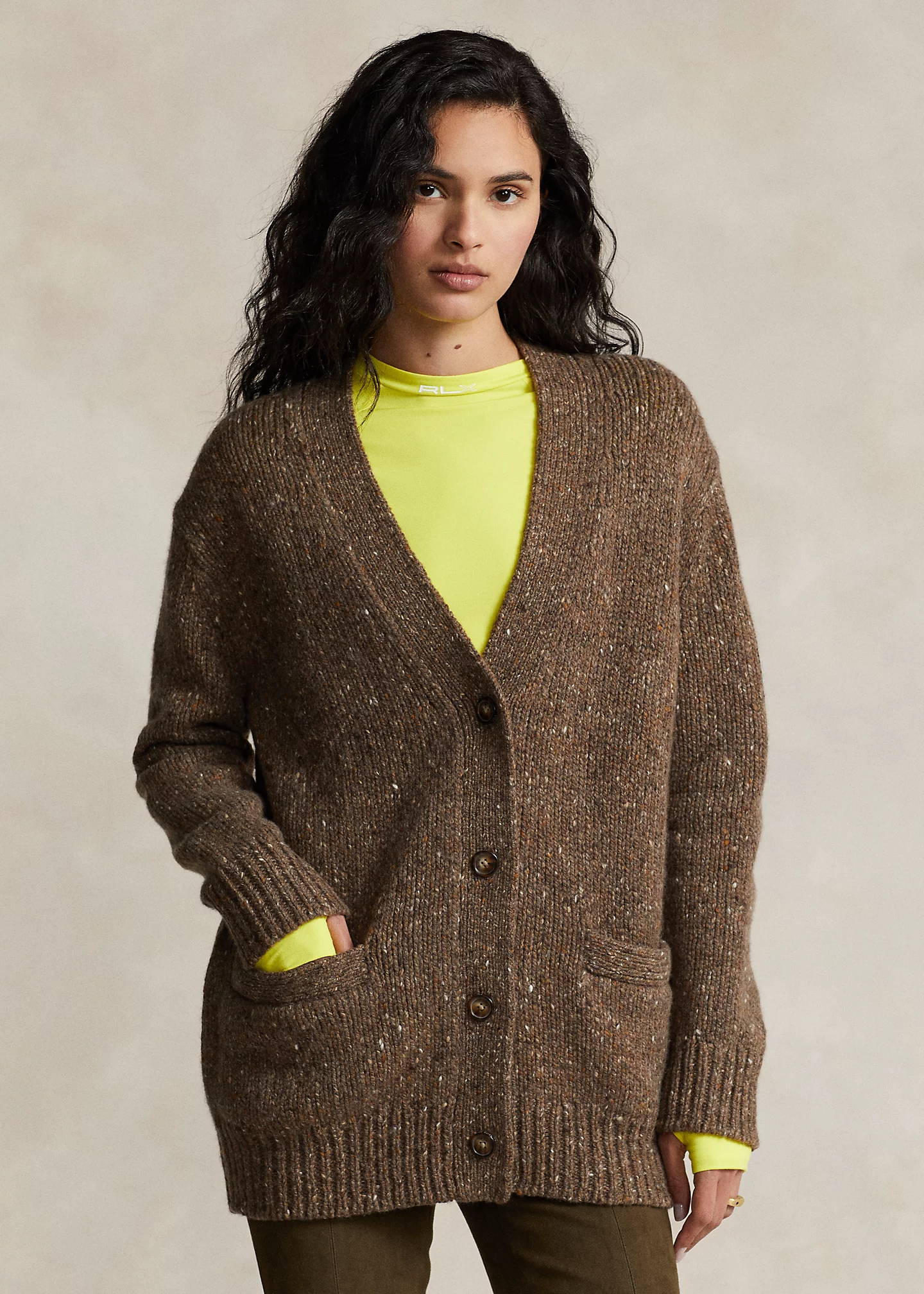 Donegal Wool V-Neck Cardigan