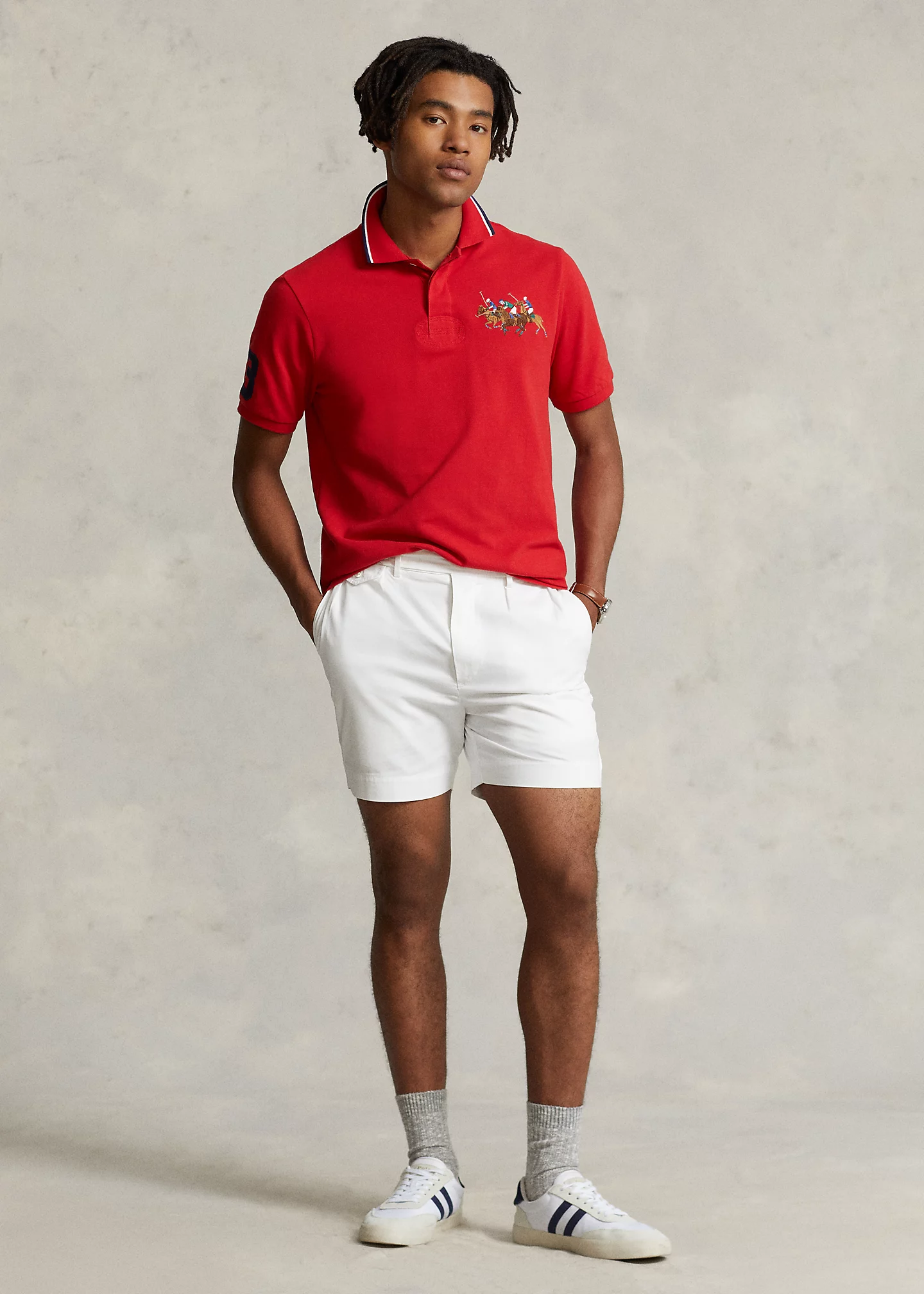 Classic Fit Triple-Pony Mesh Polo Shirt