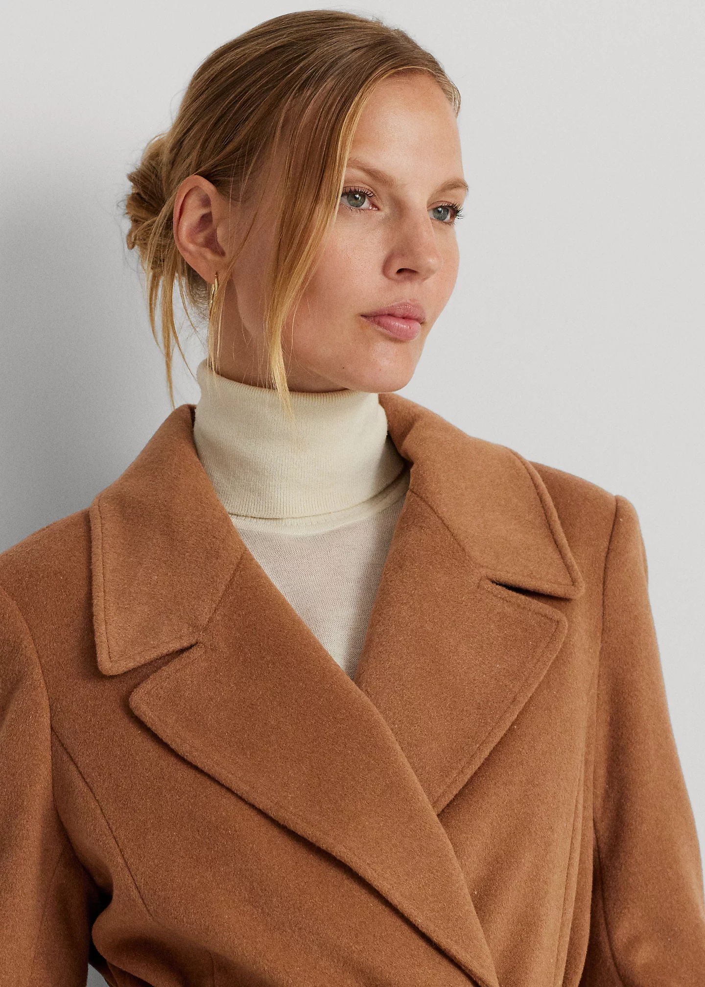 Belted Wool-Blend Wrap Coat