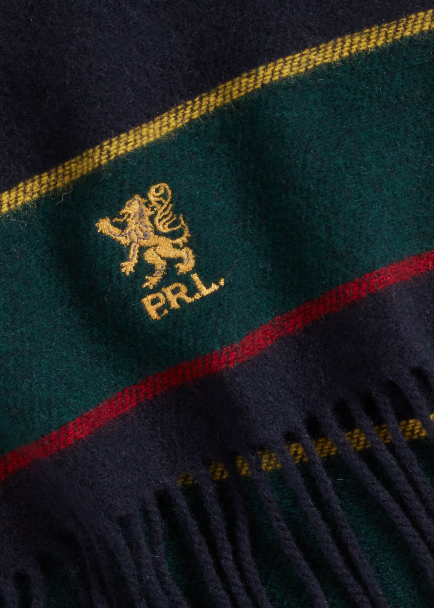 Fringe Striped Wool Scarf