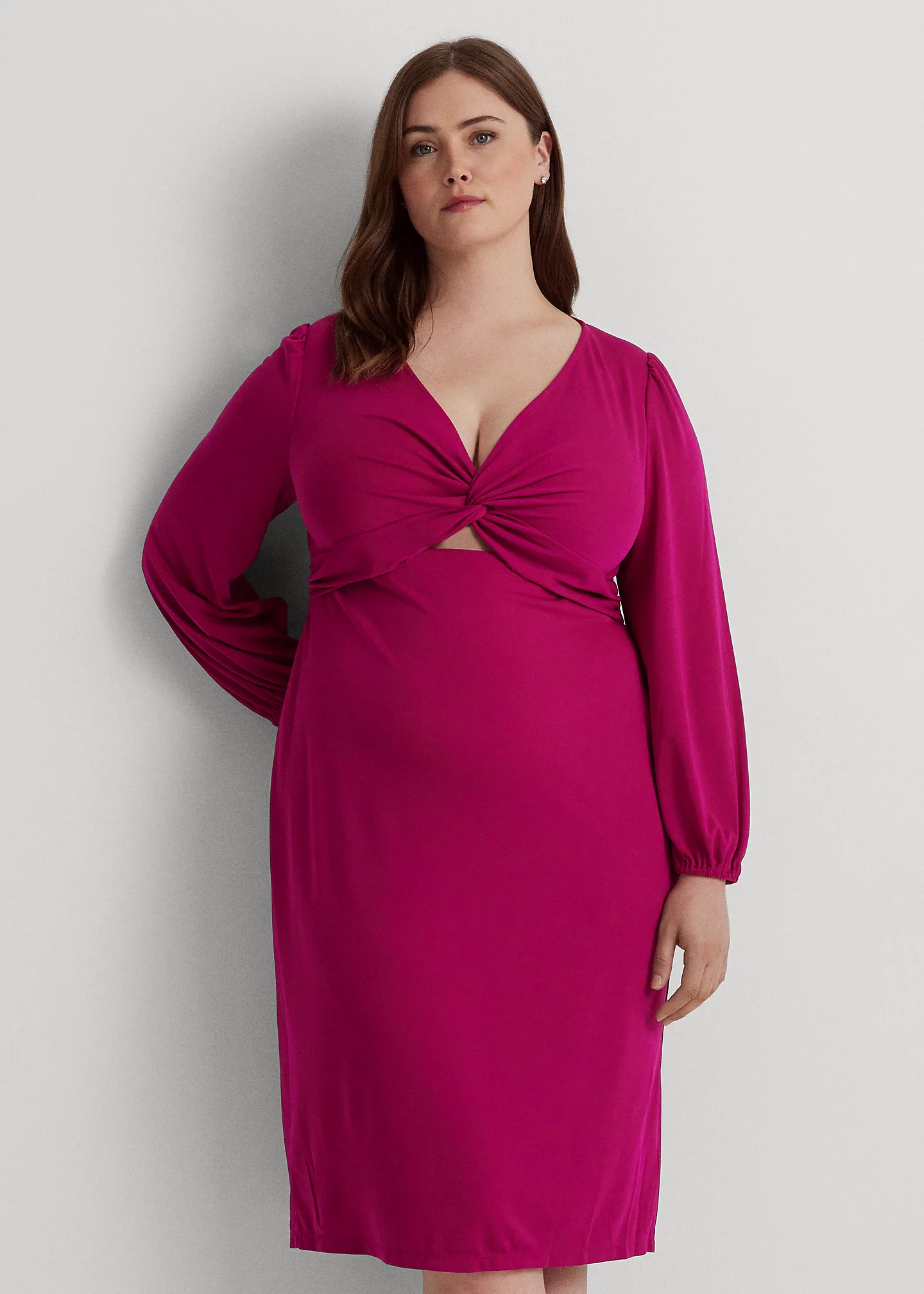 Twist-Front Jersey Cutout Dress