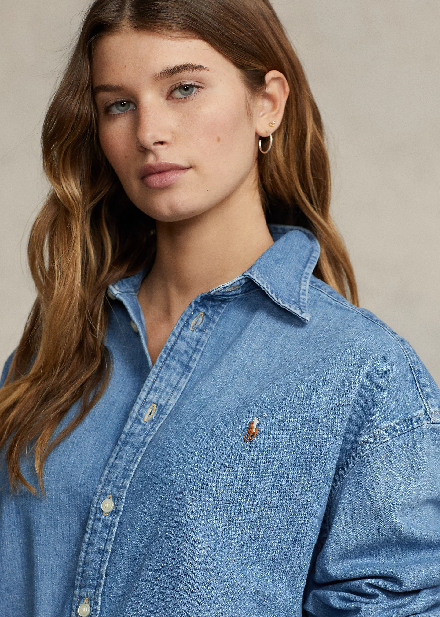 Wide Cropped Denim Shirt