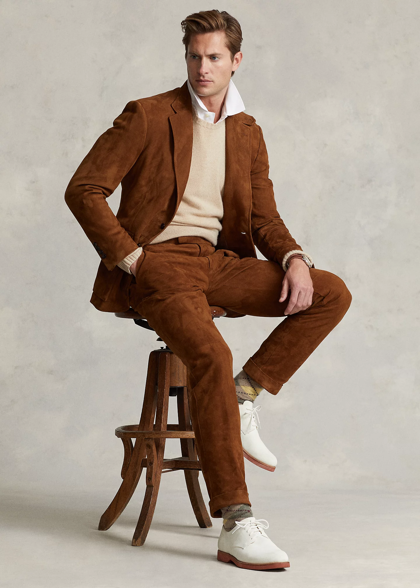 Suede Suit Trouser