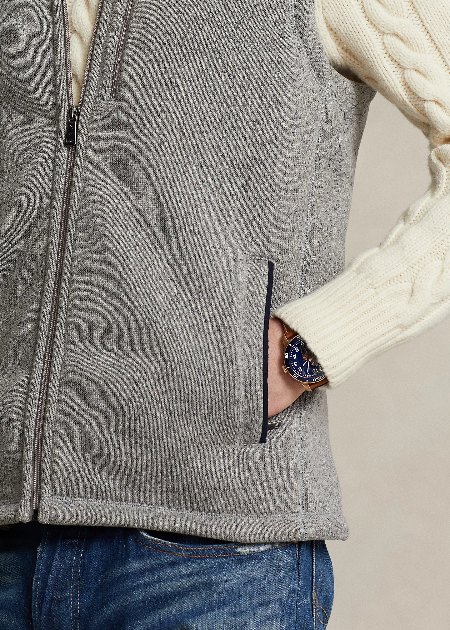 Brushed Fleece Full-Zip Vest