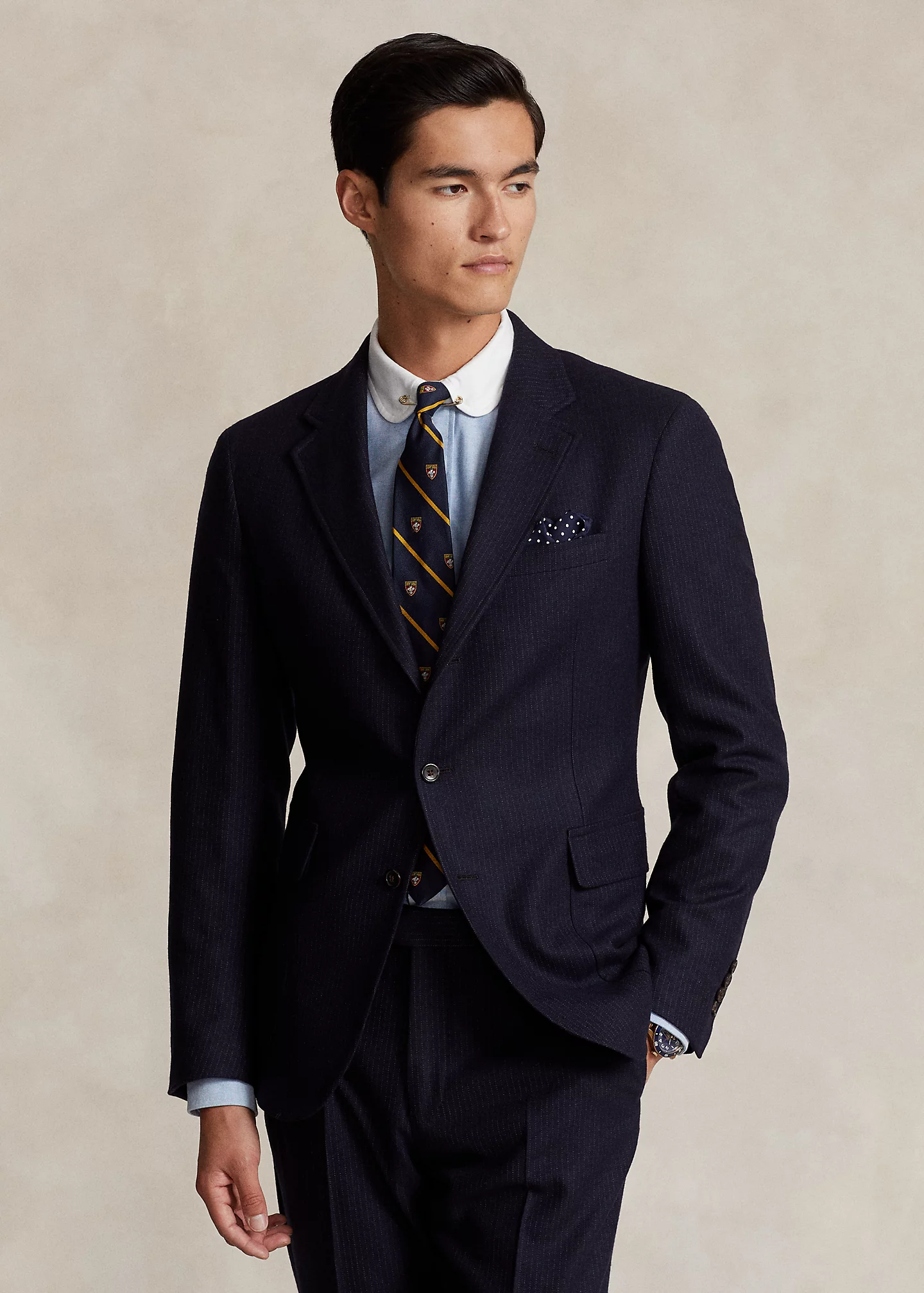 Polo Tailored Pinstripe Wool Twill Suit