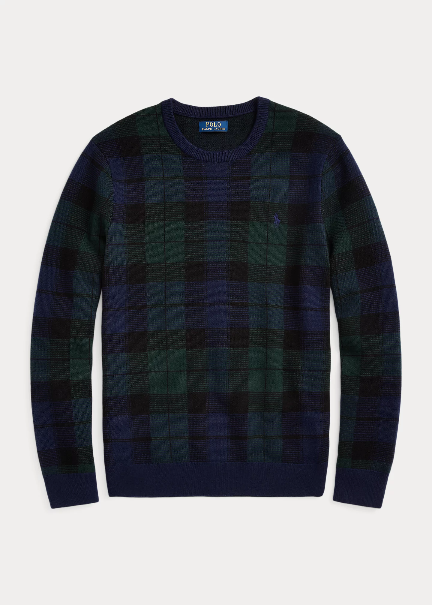 Plaid Washable Wool Sweater