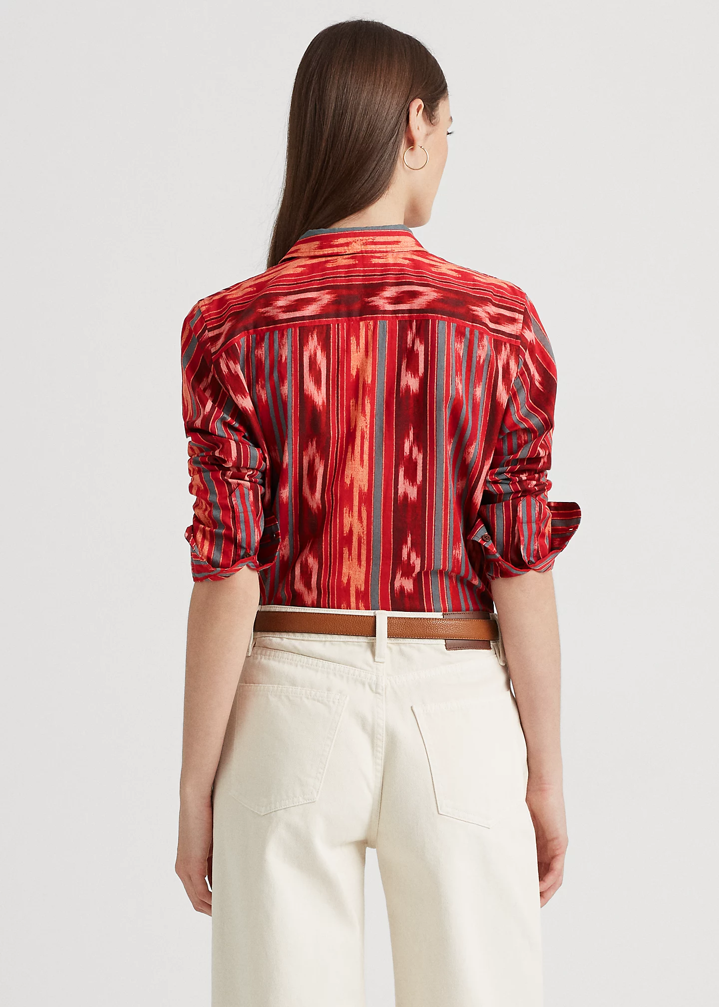 Geo-Striped Cotton Voile Shirt