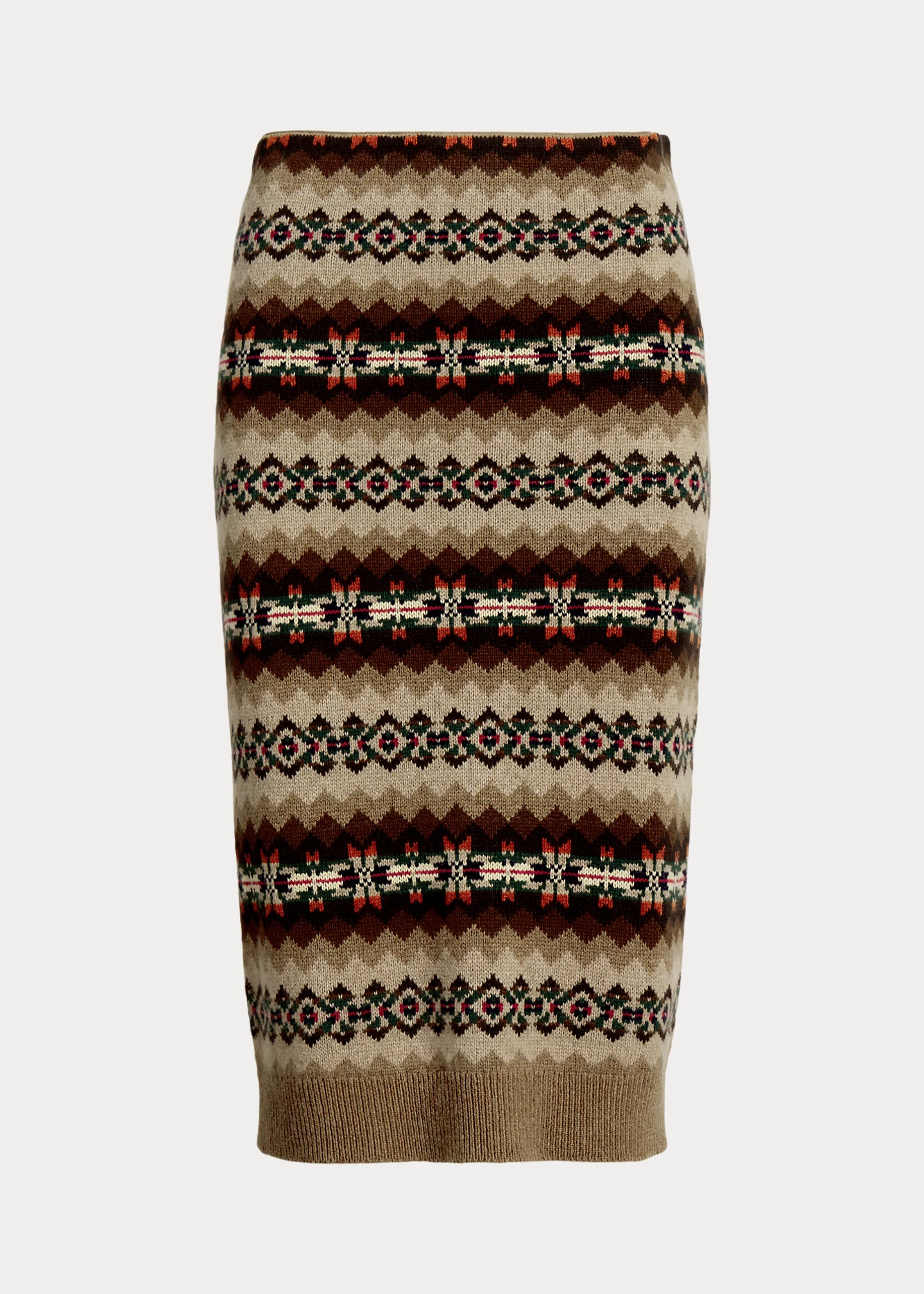 Fair Isle Wool-Blend Knit Pencil Skirt