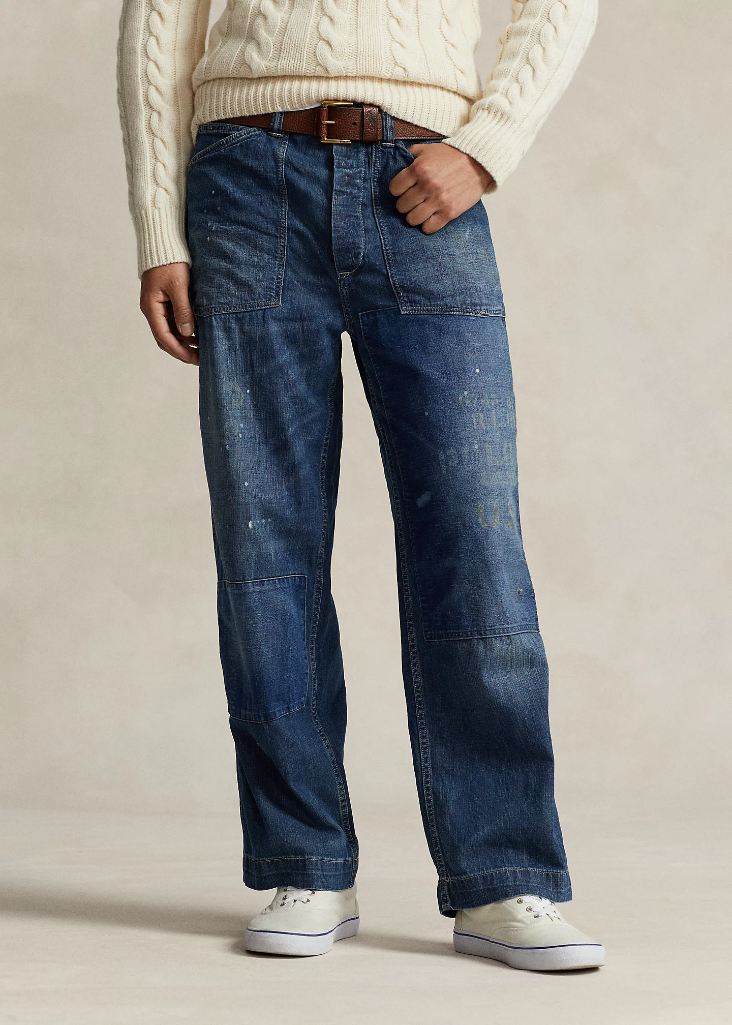 Relaxed Fit Distressed Jean