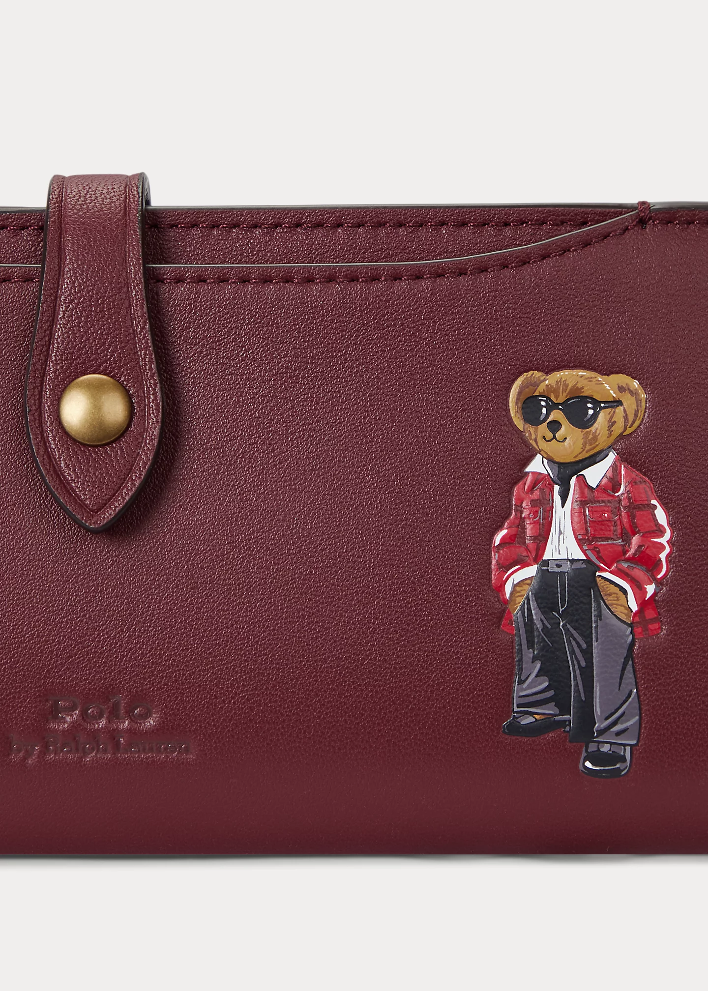 Polo Bear Leather Snap Wallet