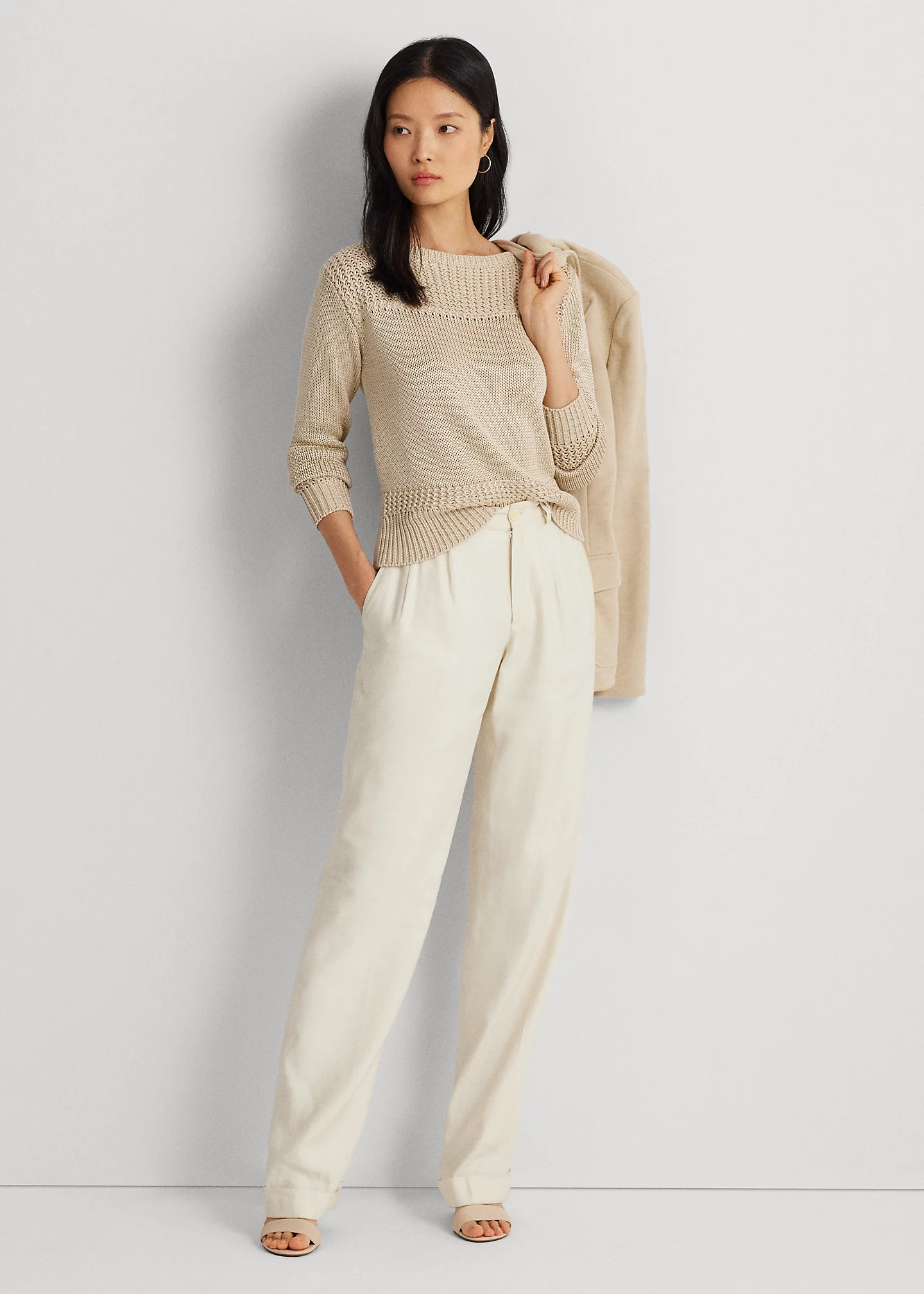 Cotton-Blend Boatneck Sweater