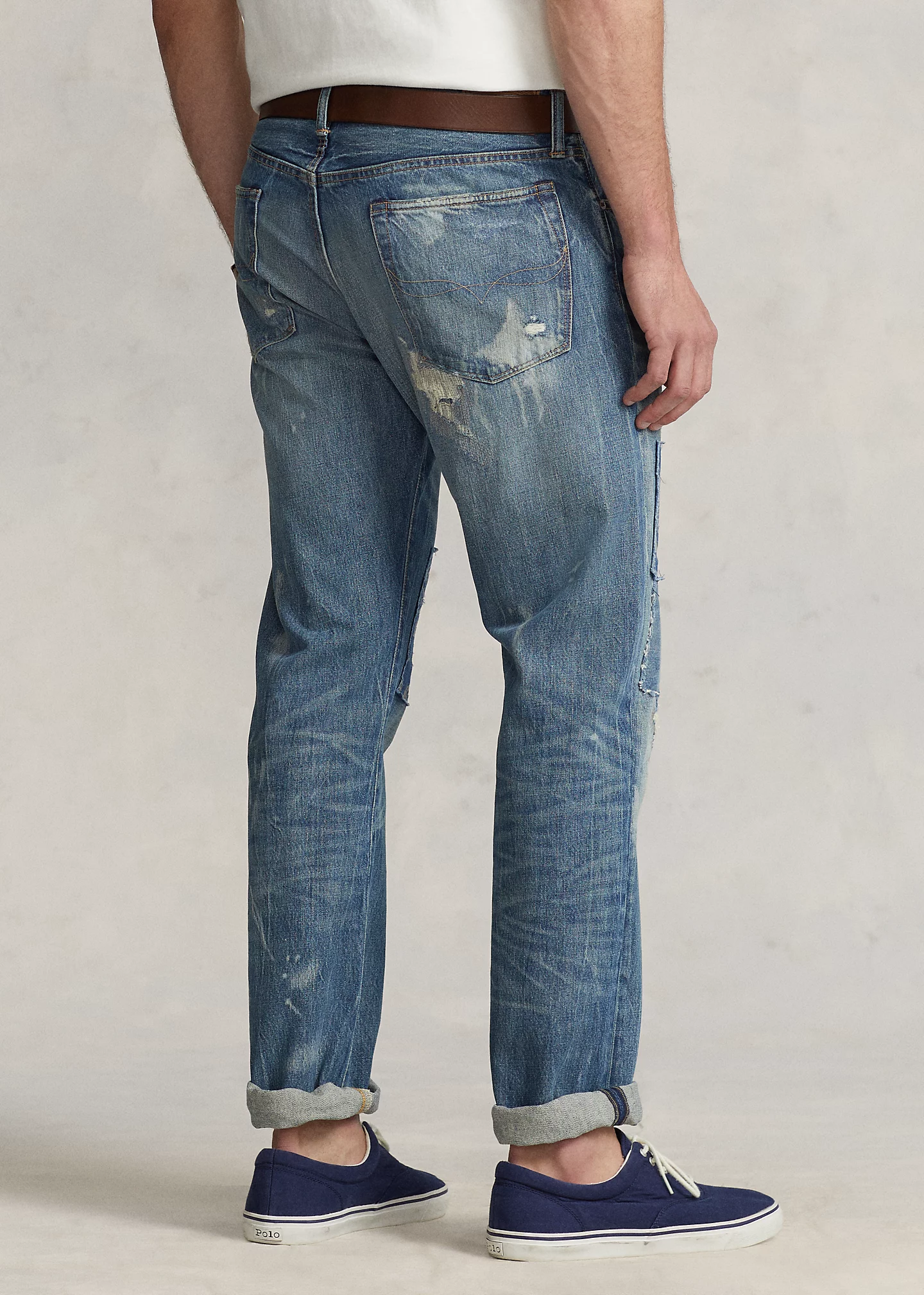 Varick Slim Straight Distressed Jean