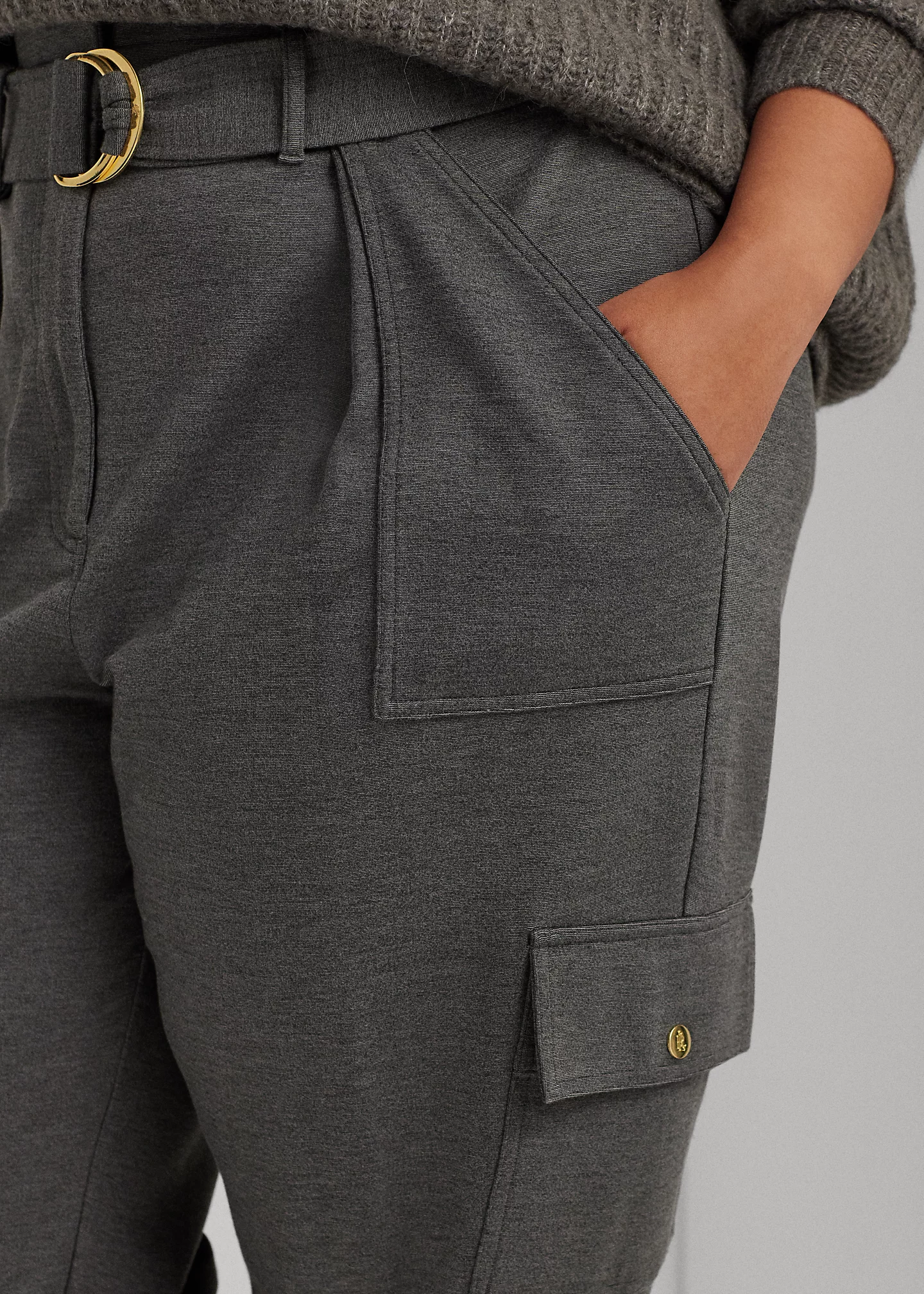Belted Ponte Cargo Pant