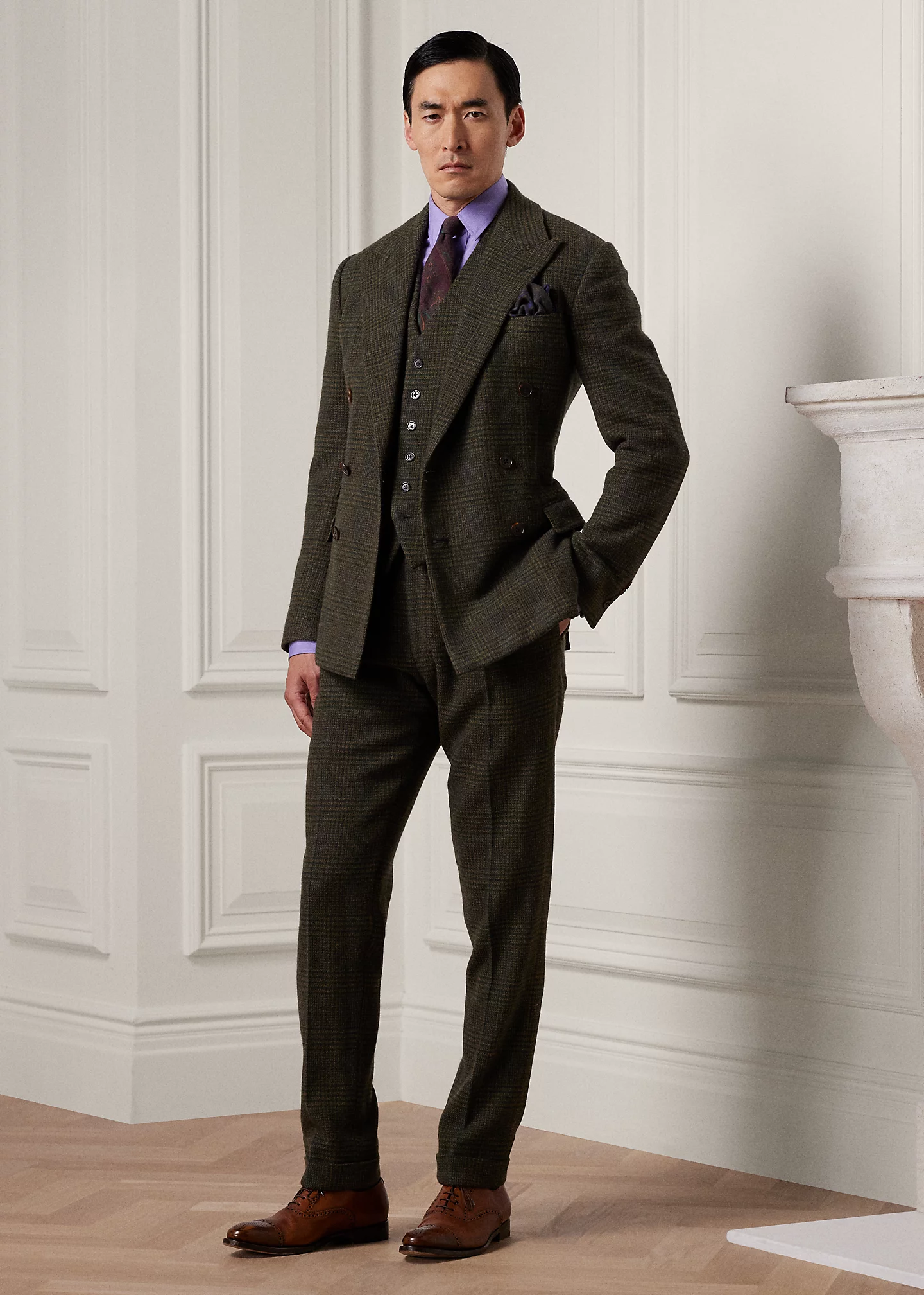 Handmade Plaid Wool-Cashmere Vest