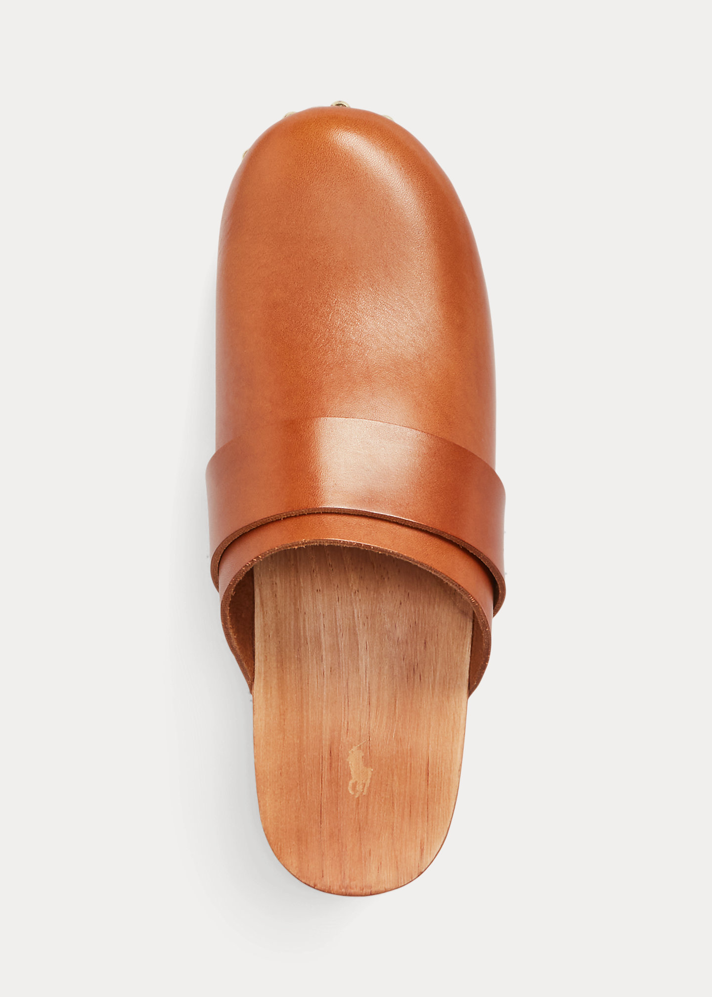 Studded Burnished Leather Clog