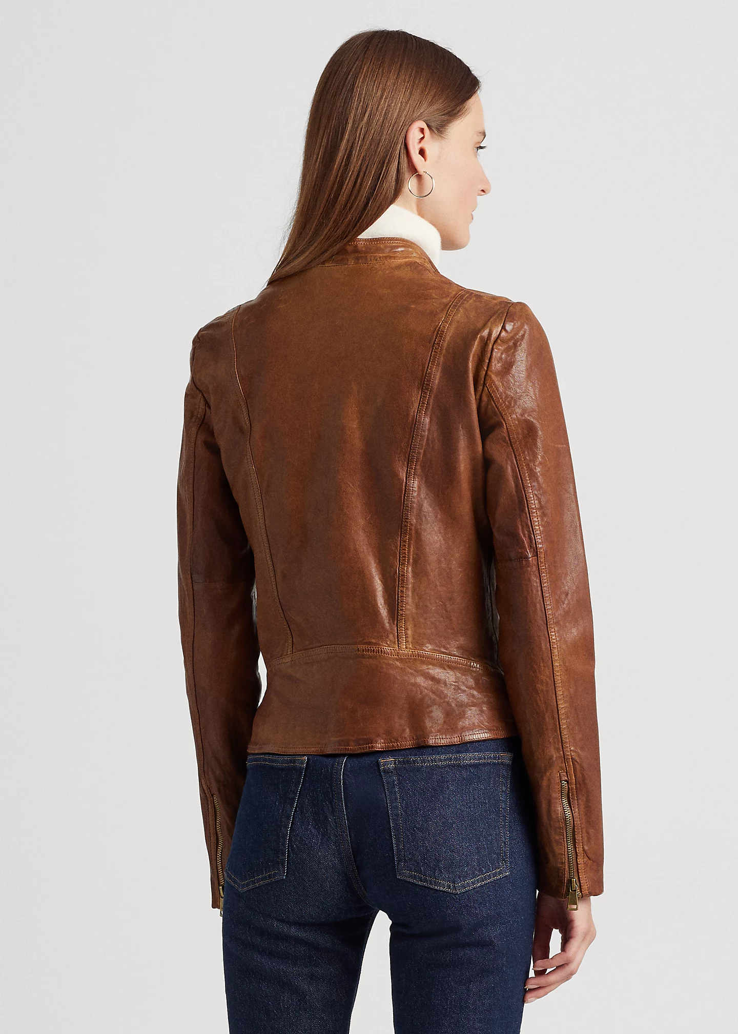 Burnished Leather Moto Jacket