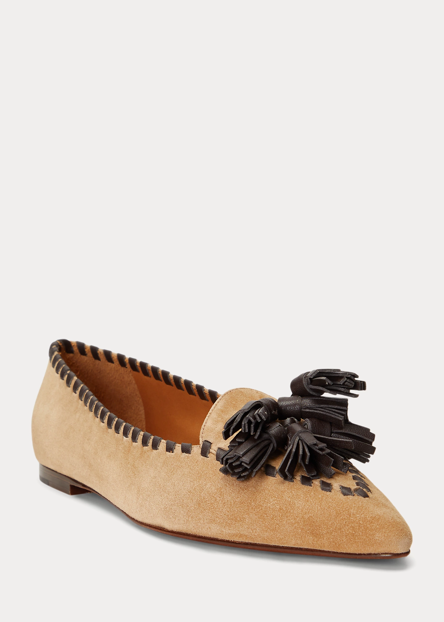 Two-Tone Tasseled Suede Loafer