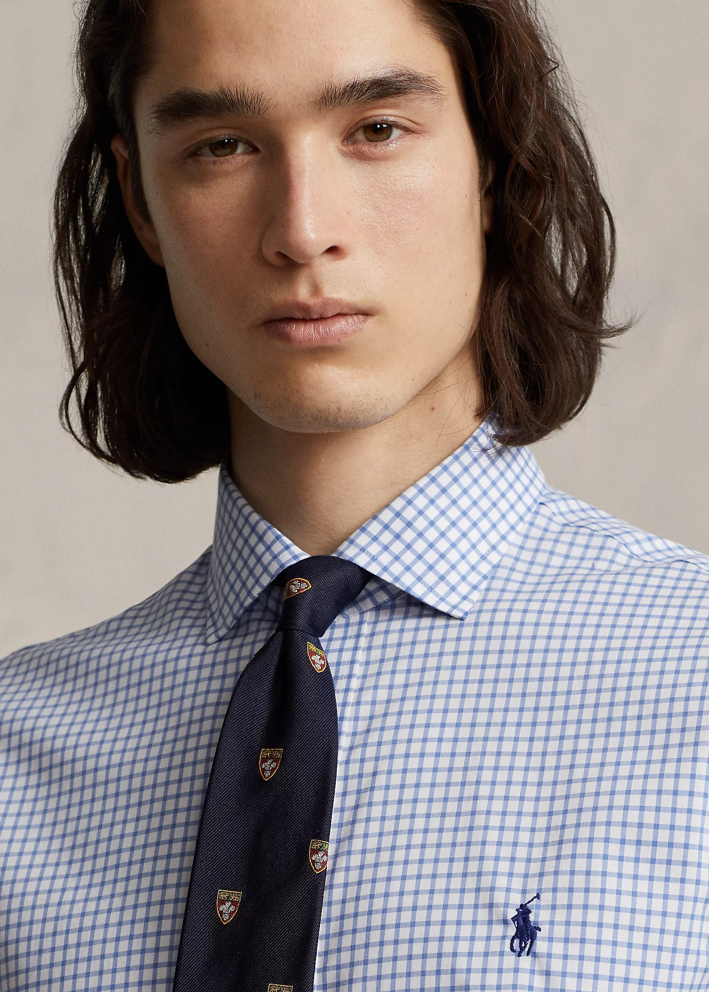 Slim Fit Checked Poplin Shirt