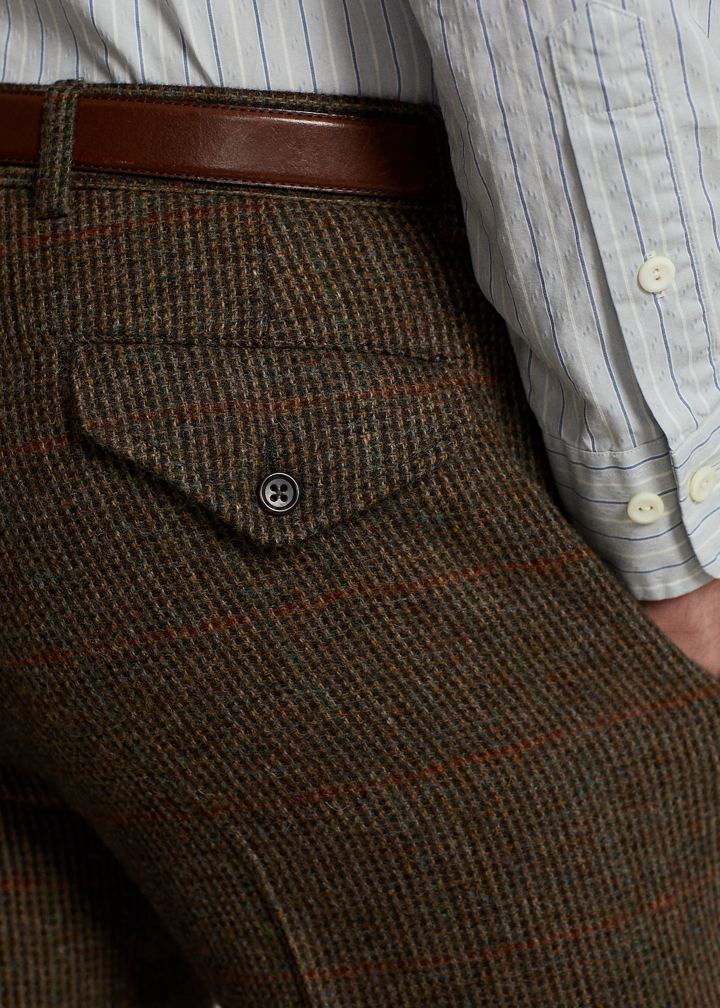 Plaid Shetland Wool Tweed Suit Trouser
