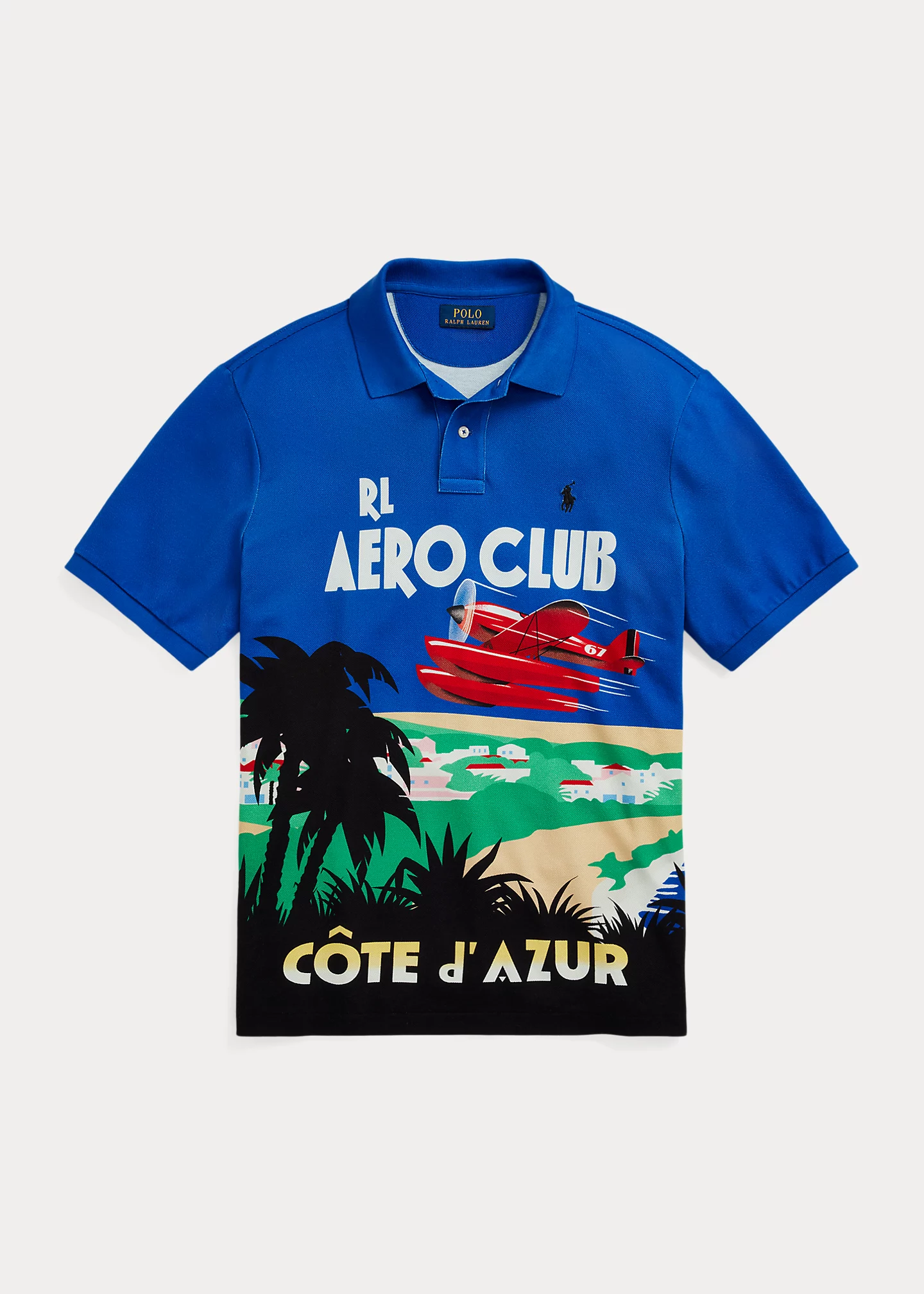 Classic Fit Mesh Graphic Polo Shirt