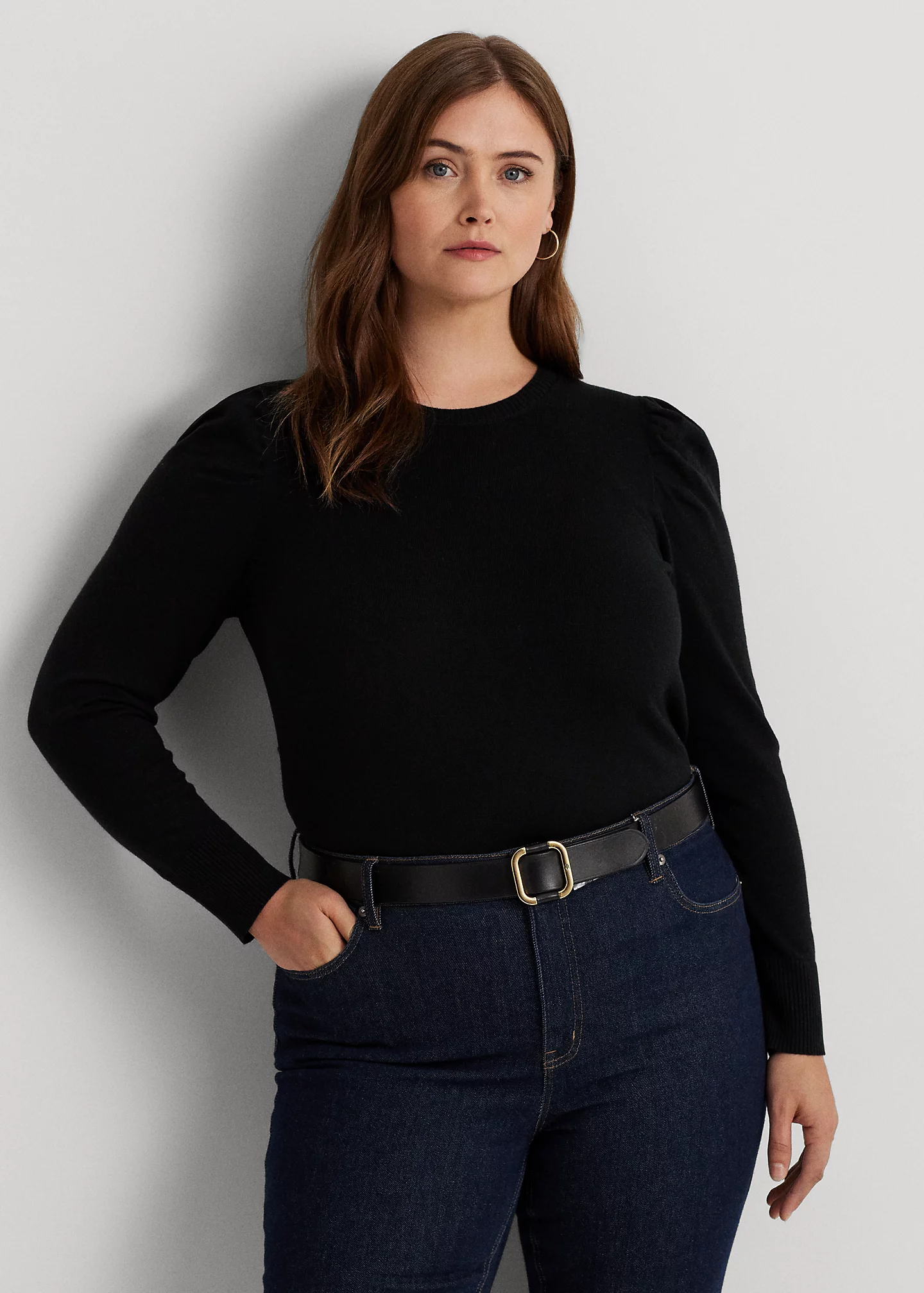 Cotton-Blend Puff-Sleeve Sweater