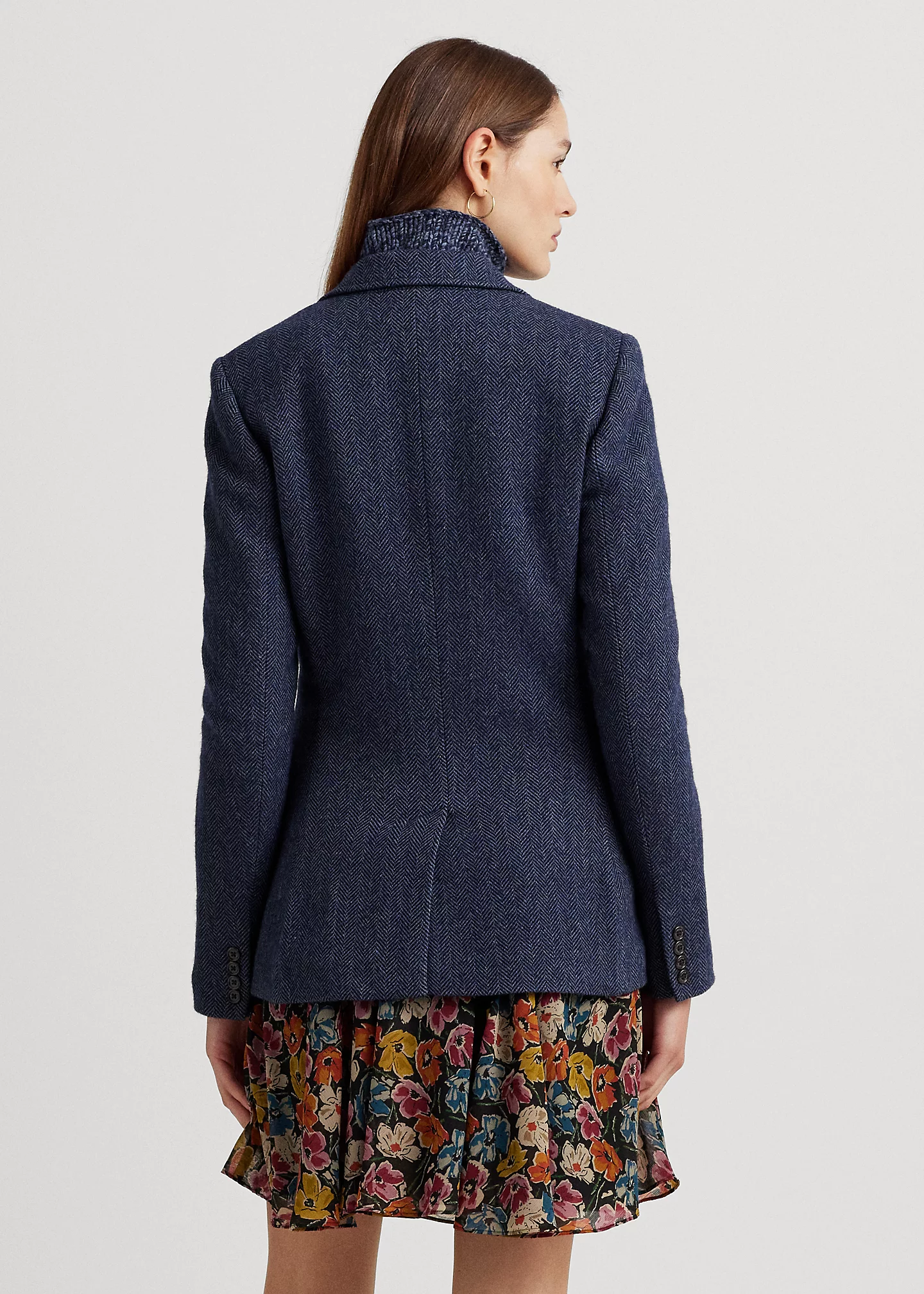 Wool-Blend Herringbone Tweed Blazer