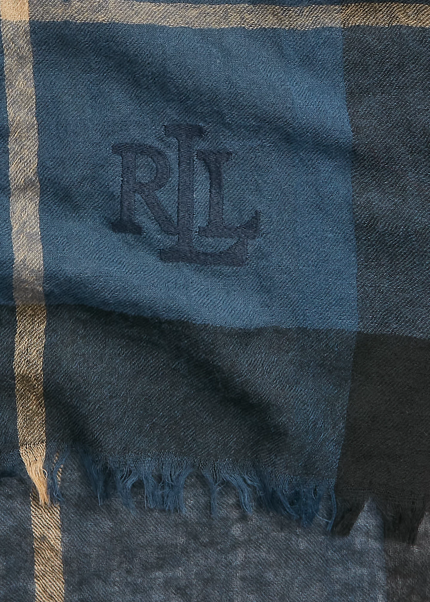 Plaid Wool Square Scarf