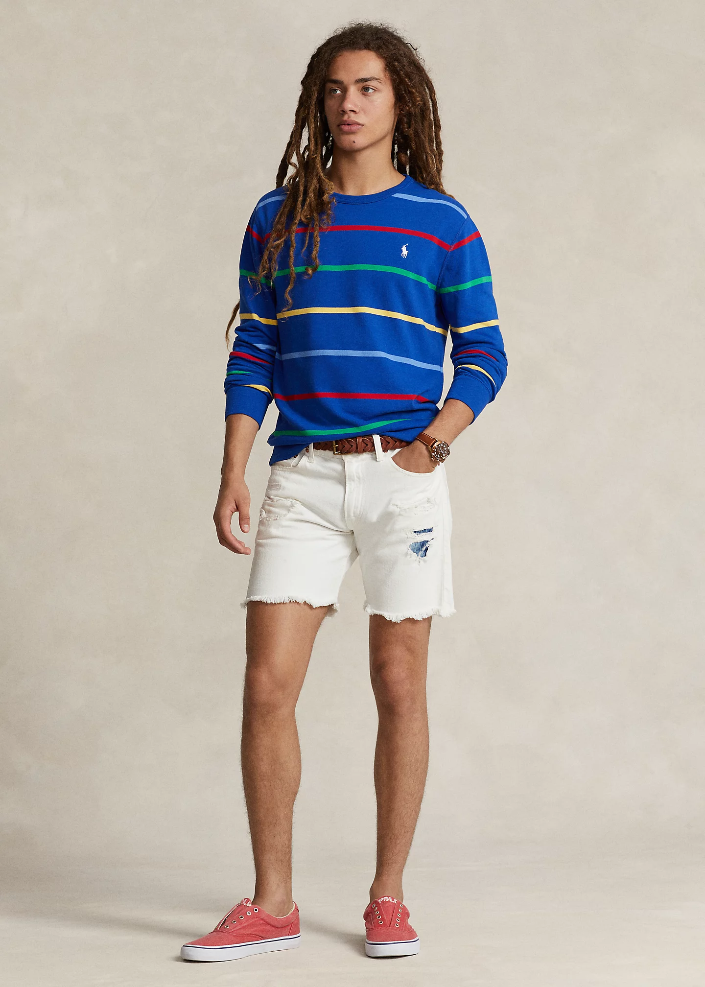 Striped Spa Terry Sweatshirt