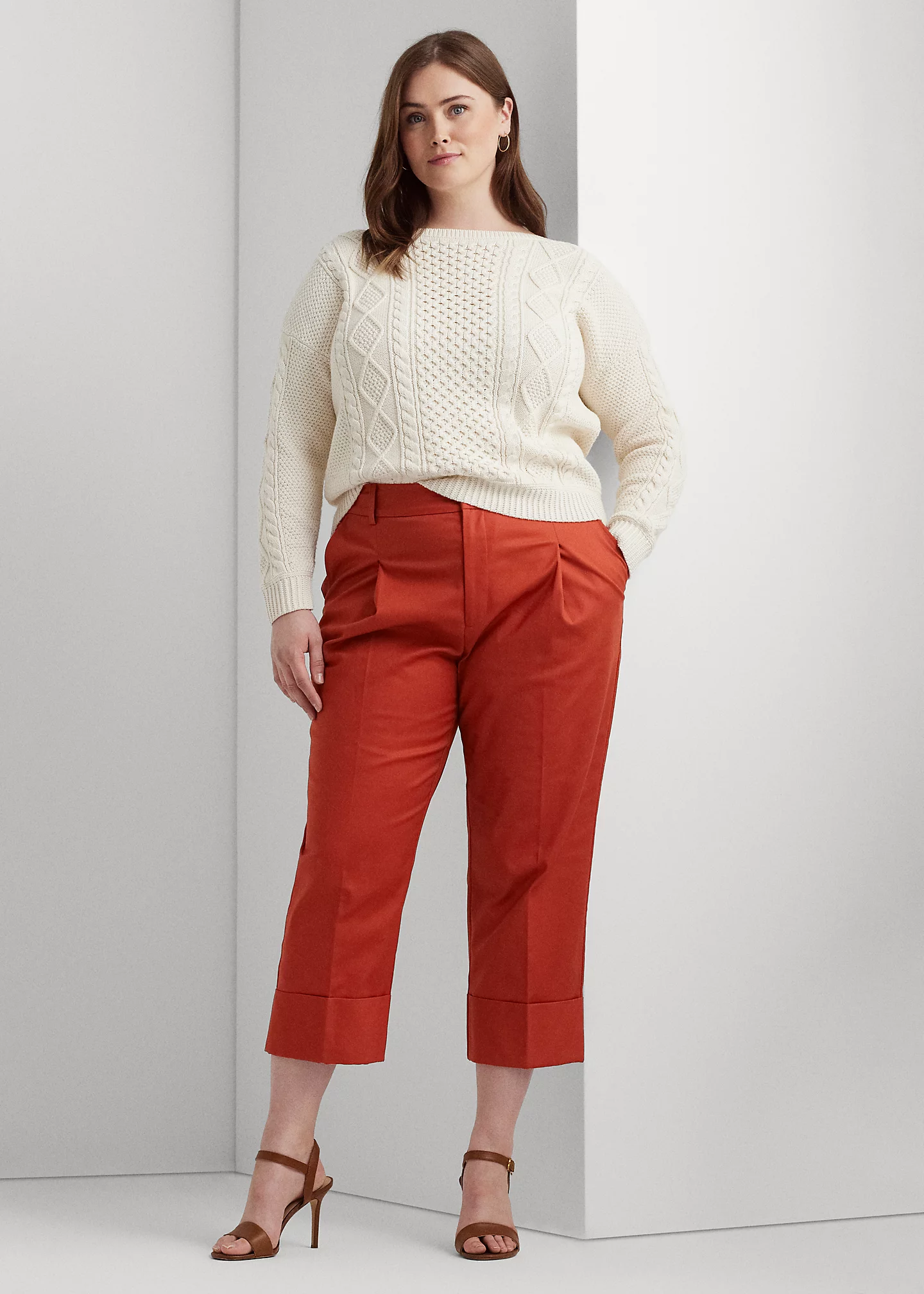 Double-Faced Stretch Cotton Ankle Pant