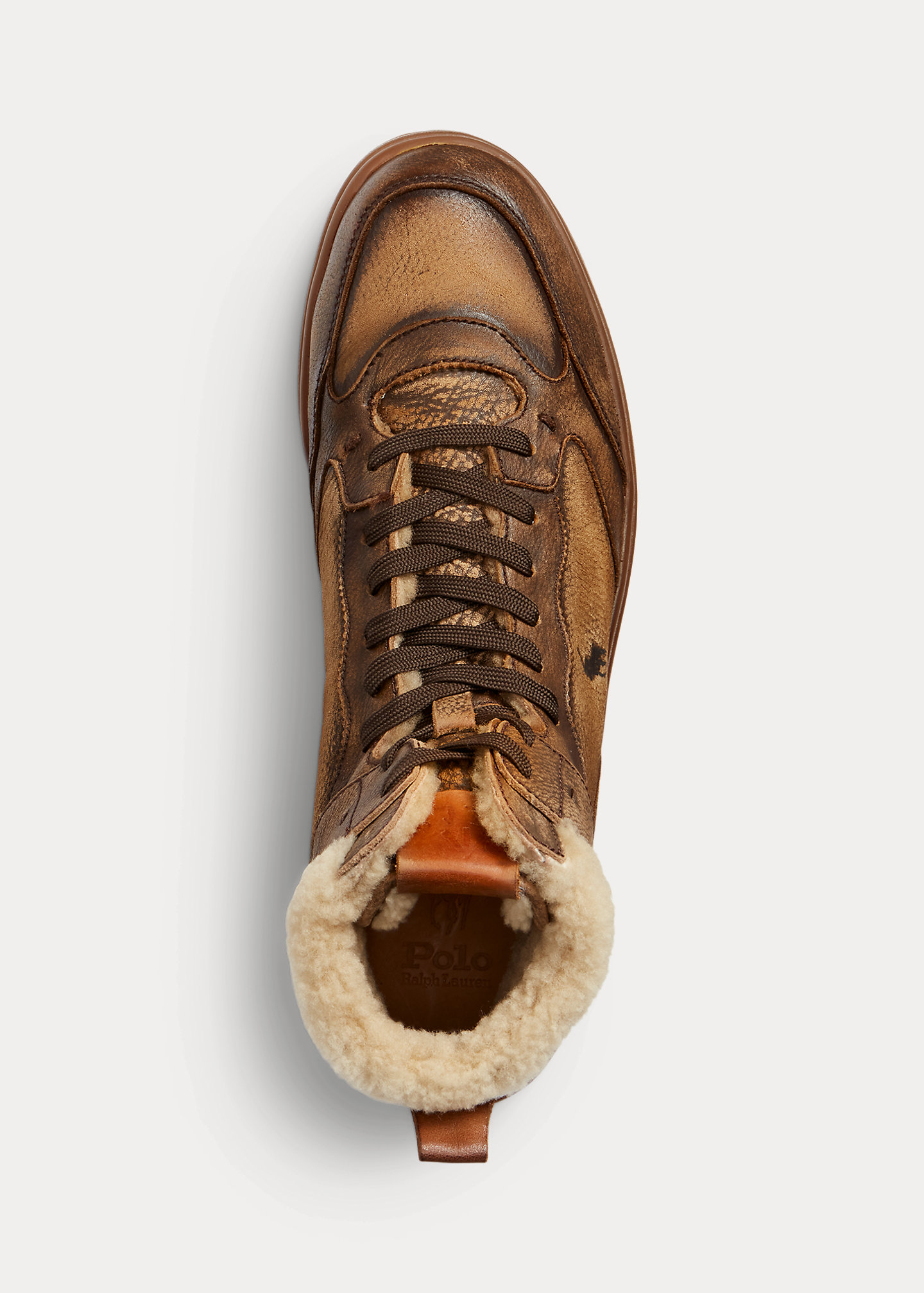 Court Leather-Shearling High-Top Sneaker