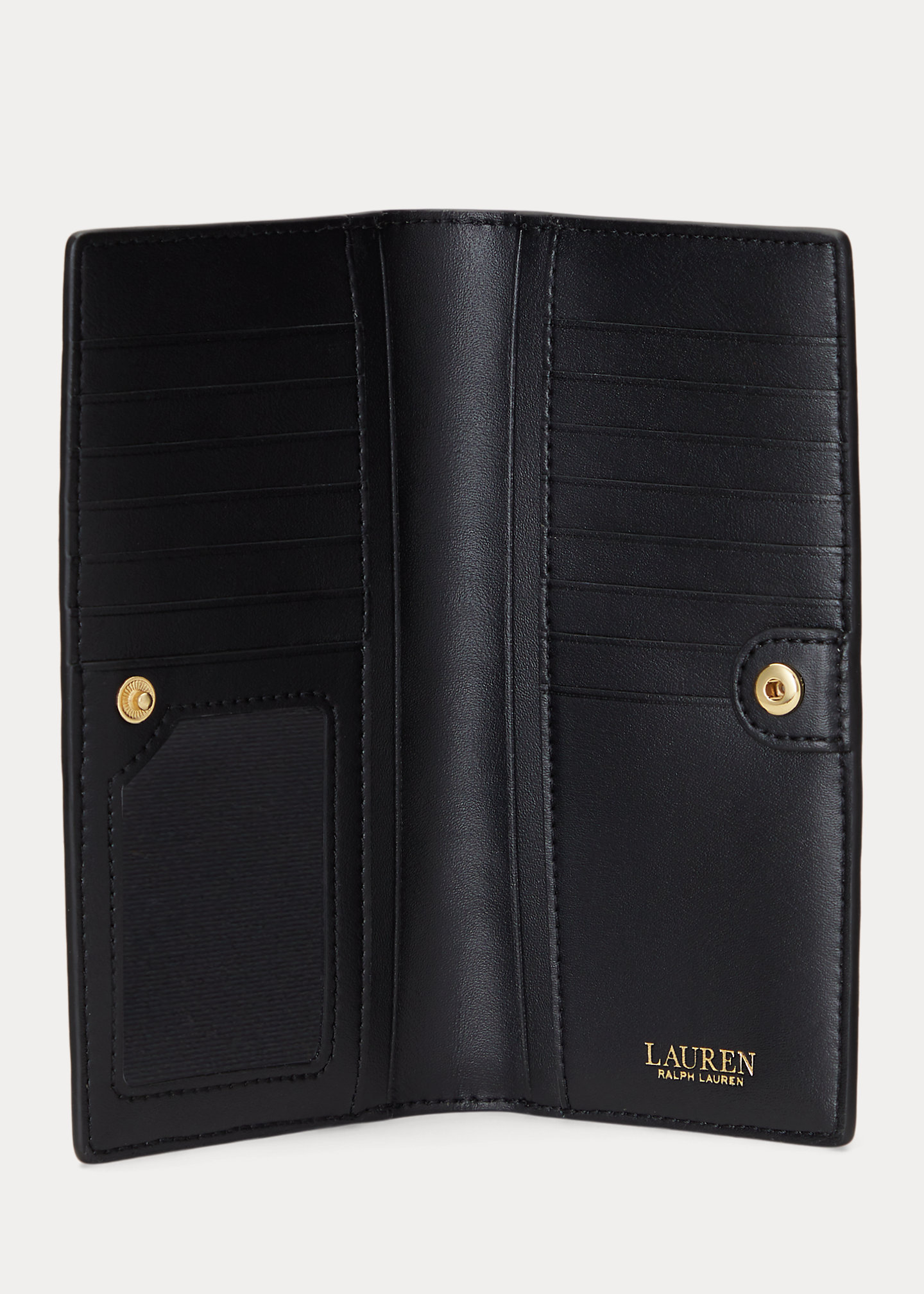 Print Crosshatch Leather Slim Wallet