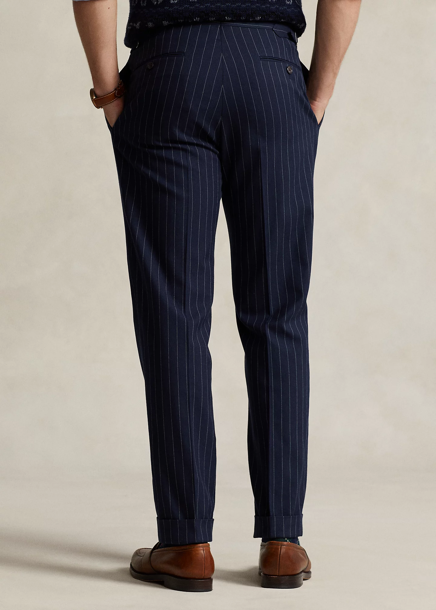 Pinstripe Cotton-Silk Suit Trouser