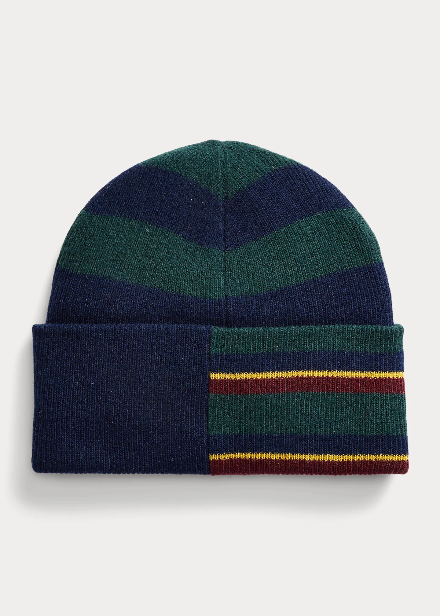 Logo-Patch Striped Wool-Blend Beanie