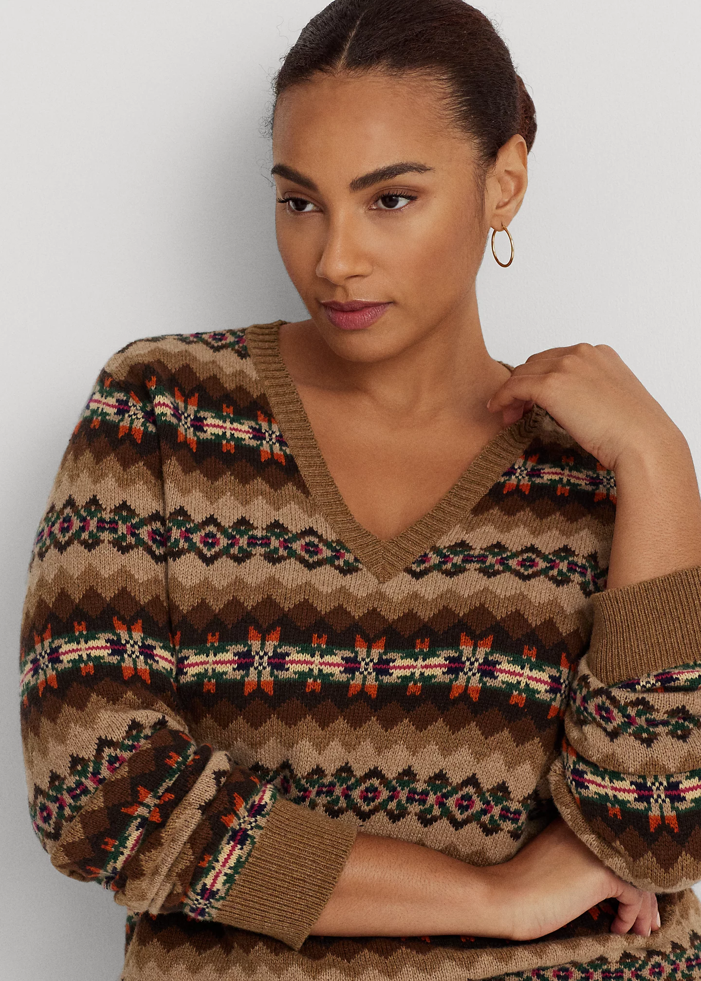 Fair Isle Wool-Blend V-Neck Sweater