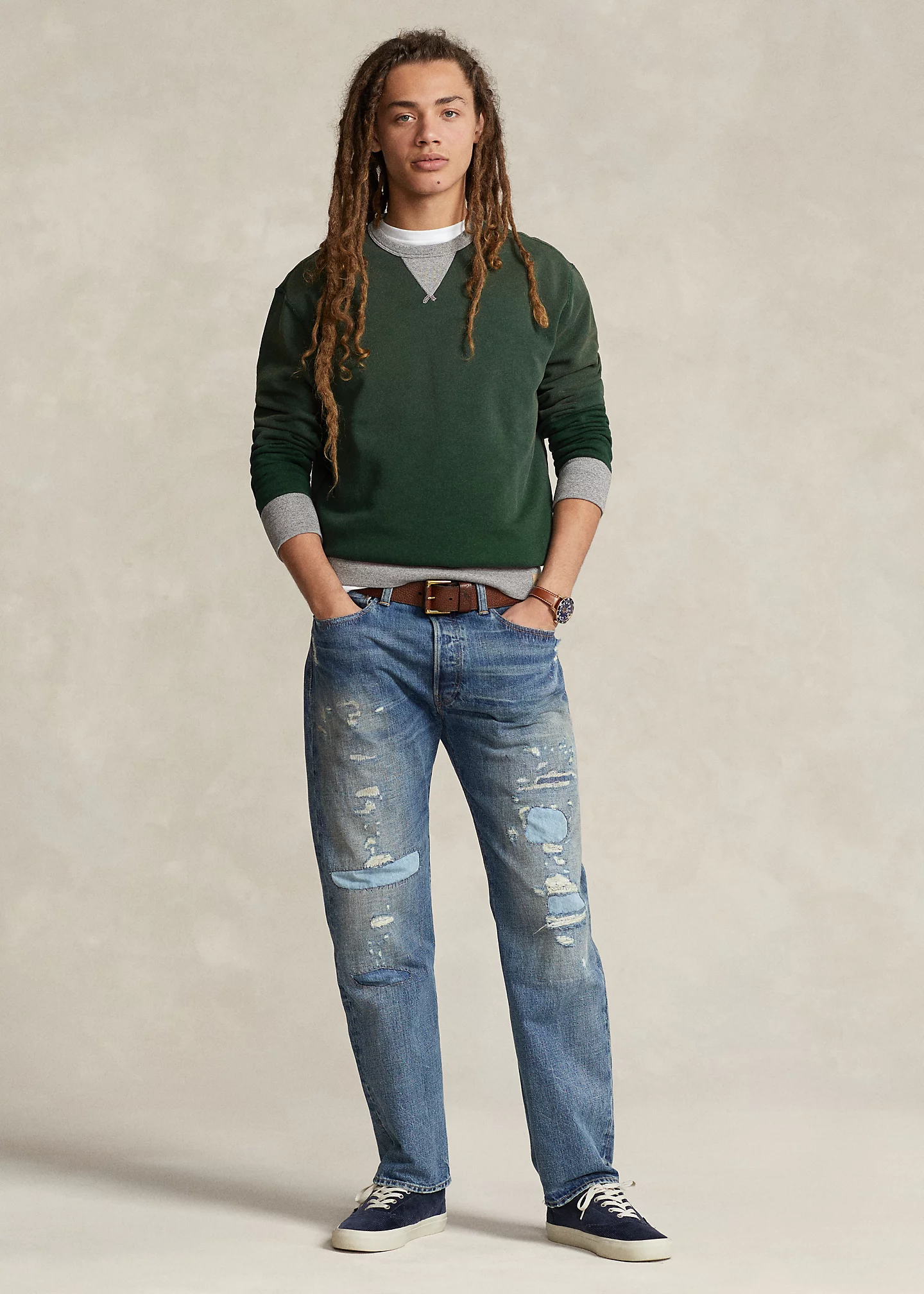 Two-Tone Fleece Sweatshirt